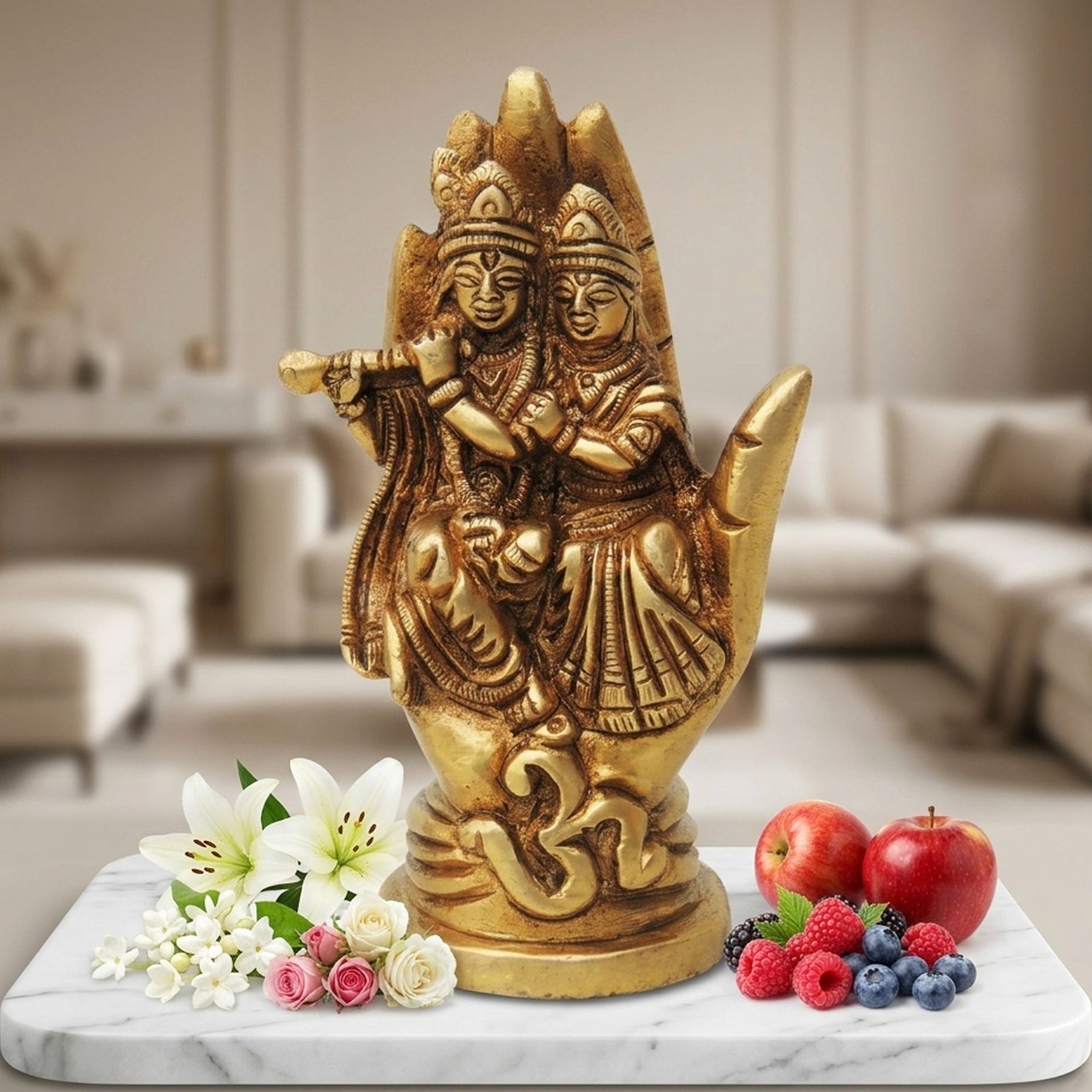 Brass Radha-Krishna — 4"