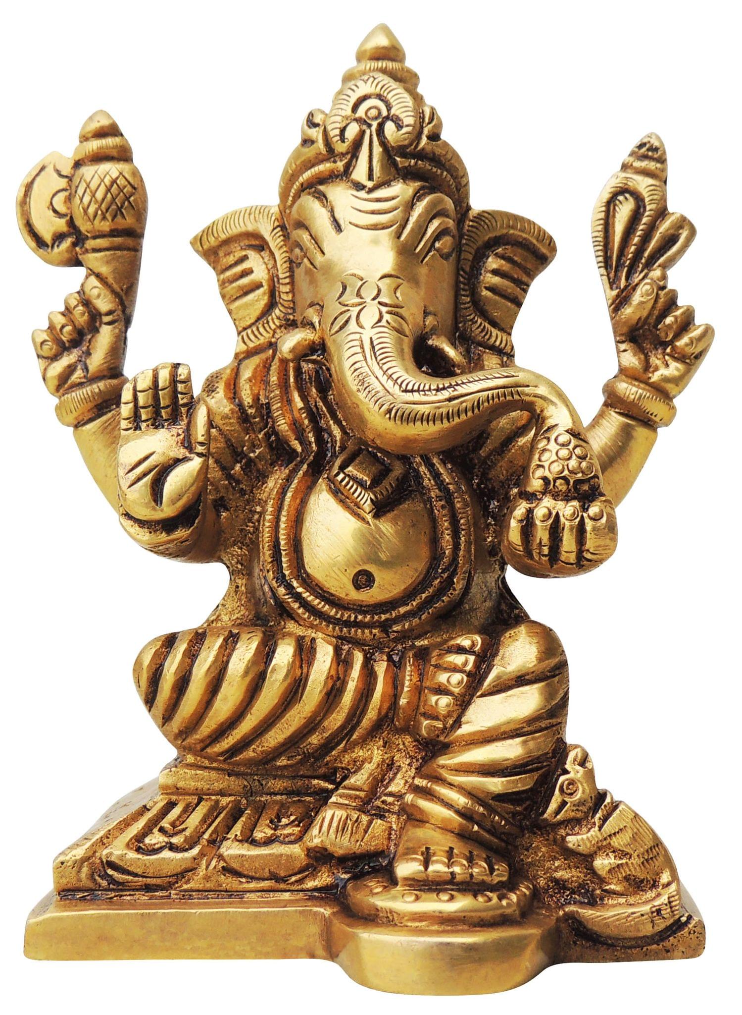 Brass Ganesh — 4"