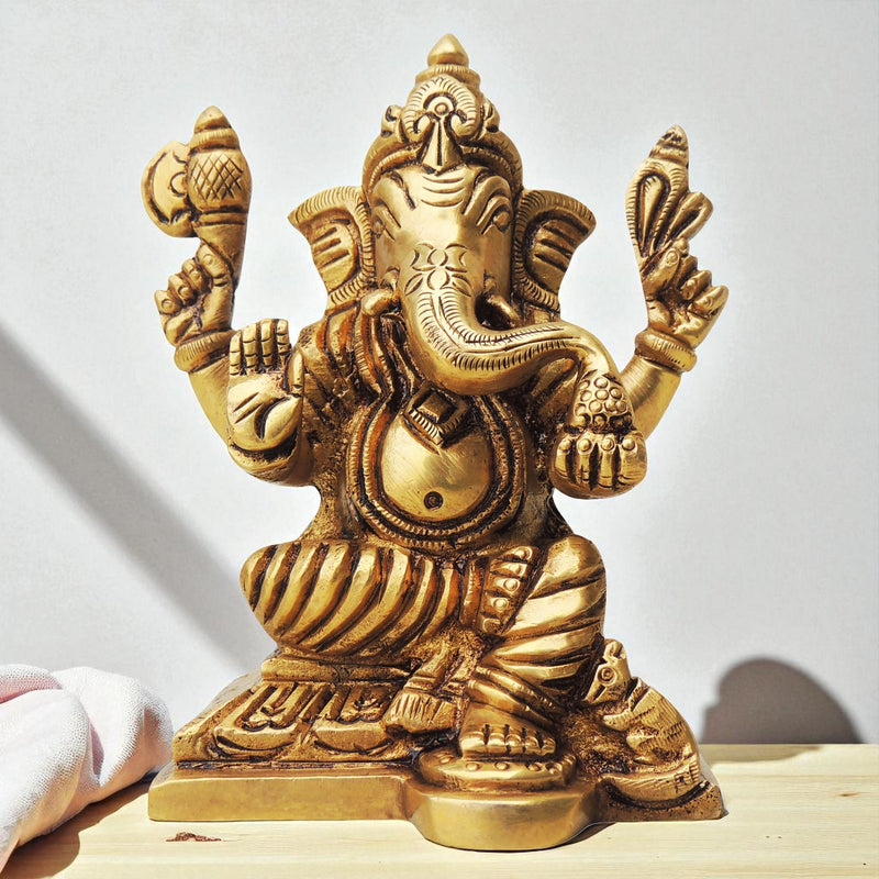 Brass Ganesh — 4"