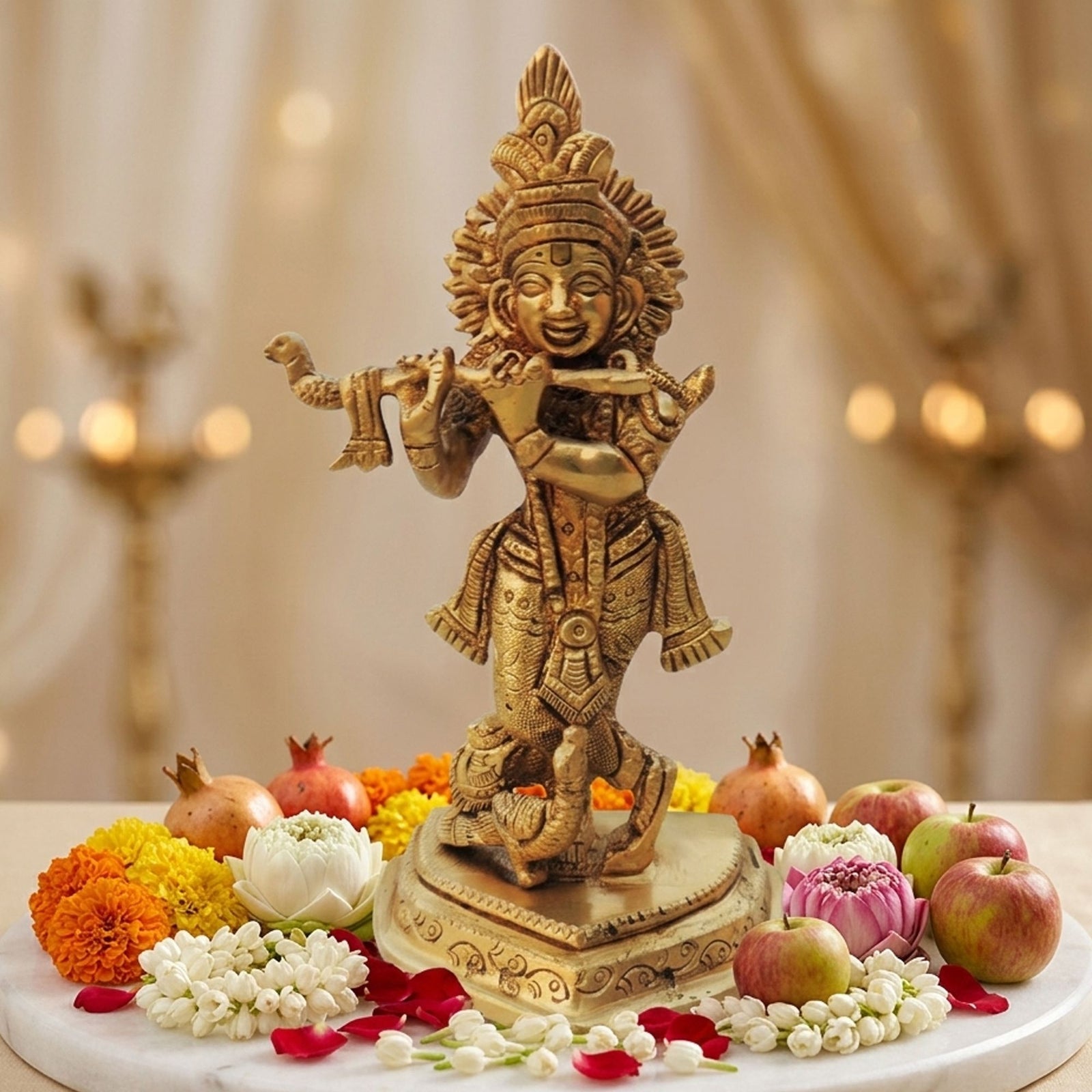 Brass Krishna — 6"