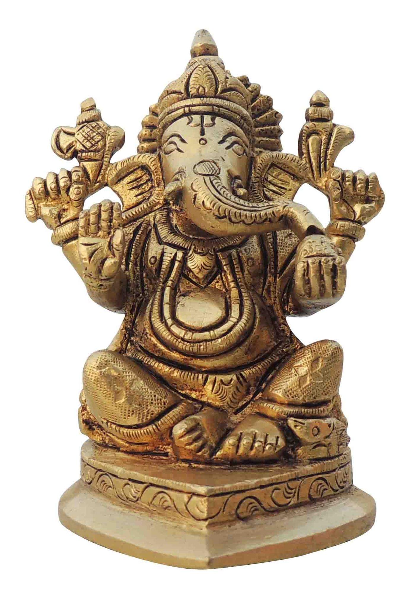 Brass Ganesh — 4"