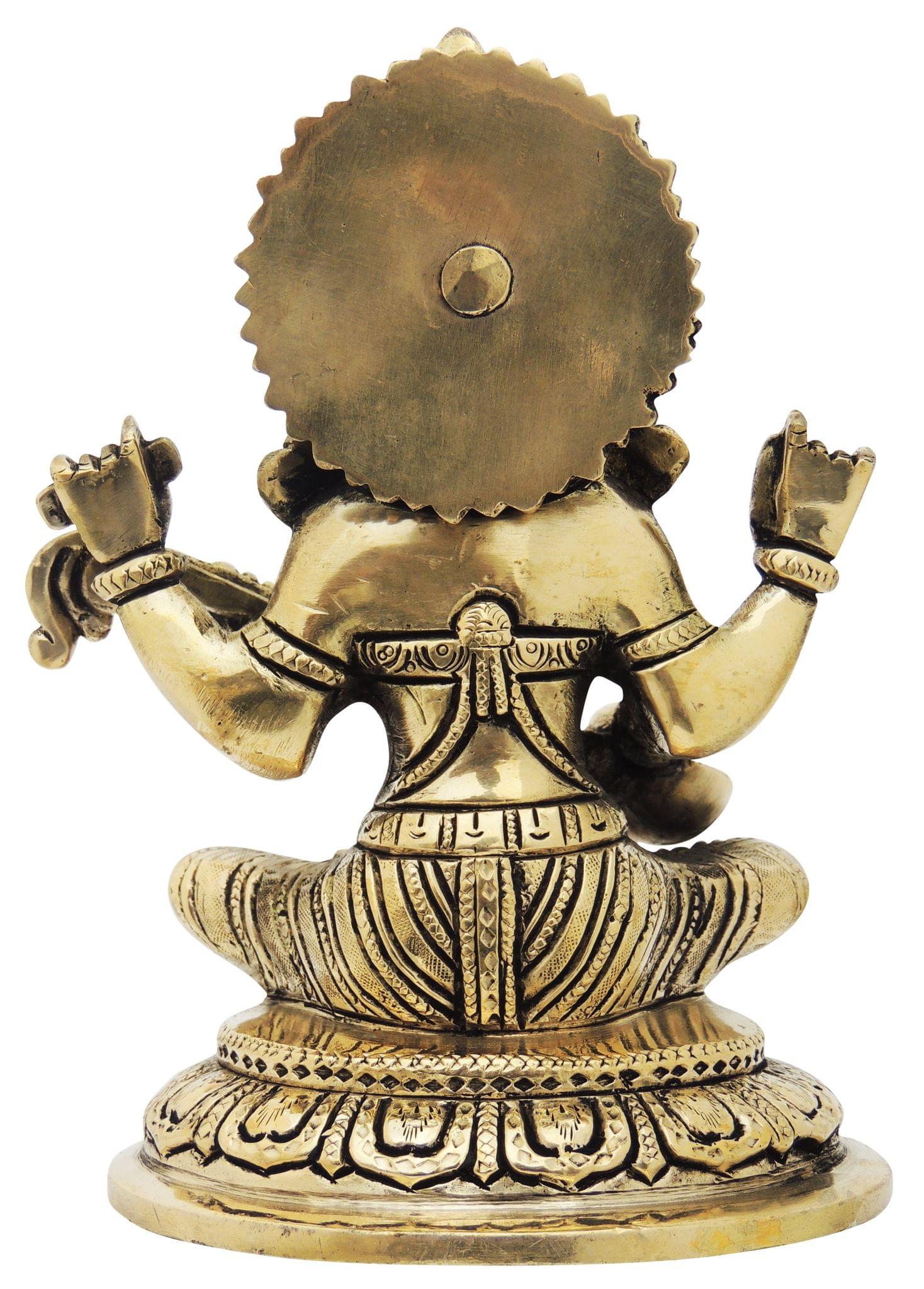 Brass Saraswati — 7.2"
