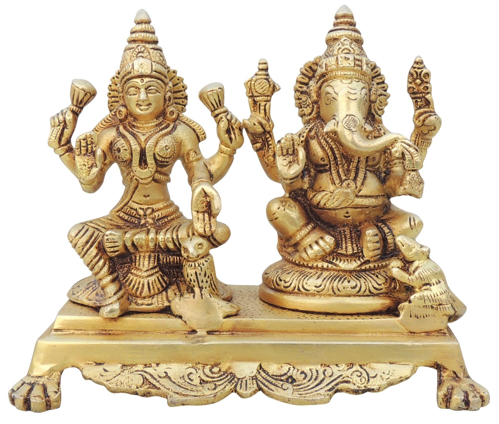 Brass Lakshmi-Ganesh Set — 6"