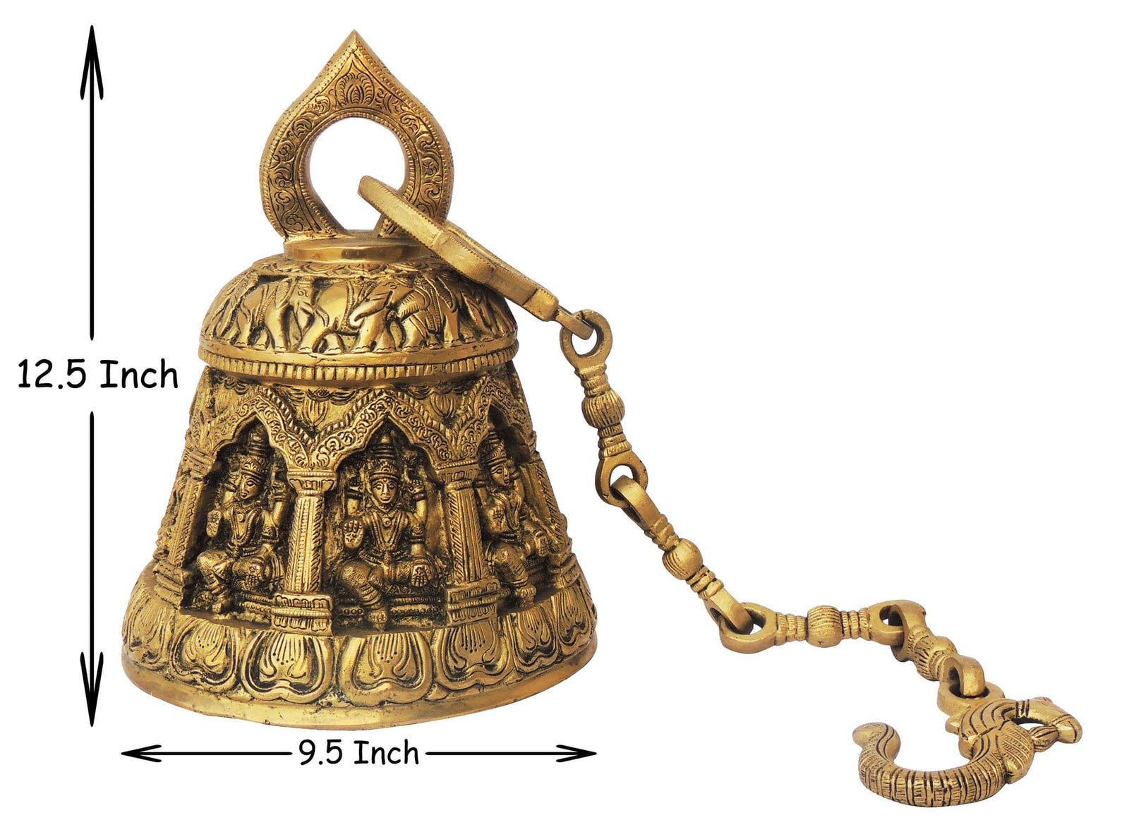 Brass Wall Temple Bell, Ghanta — 12.5"