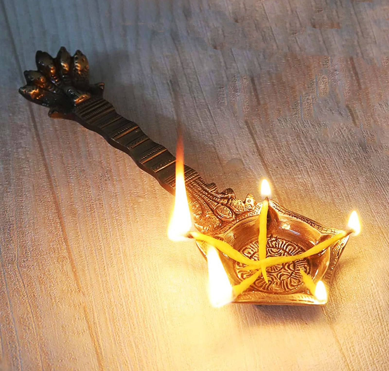 Brass Hand Deepak Spoon — 1"