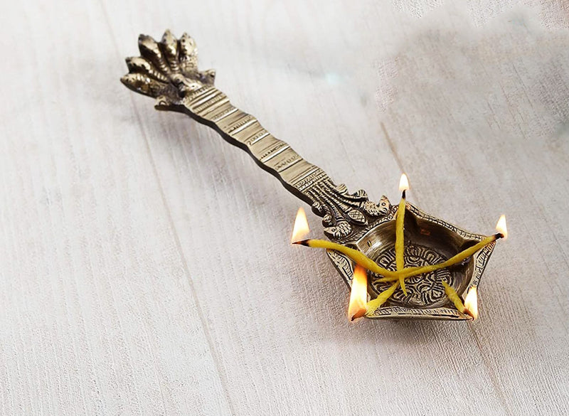 Brass Hand Deepak Spoon — 1"