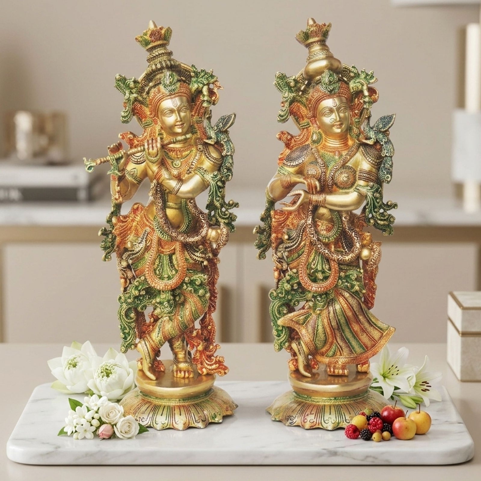 Brass Radha-Krishna — 25.5"