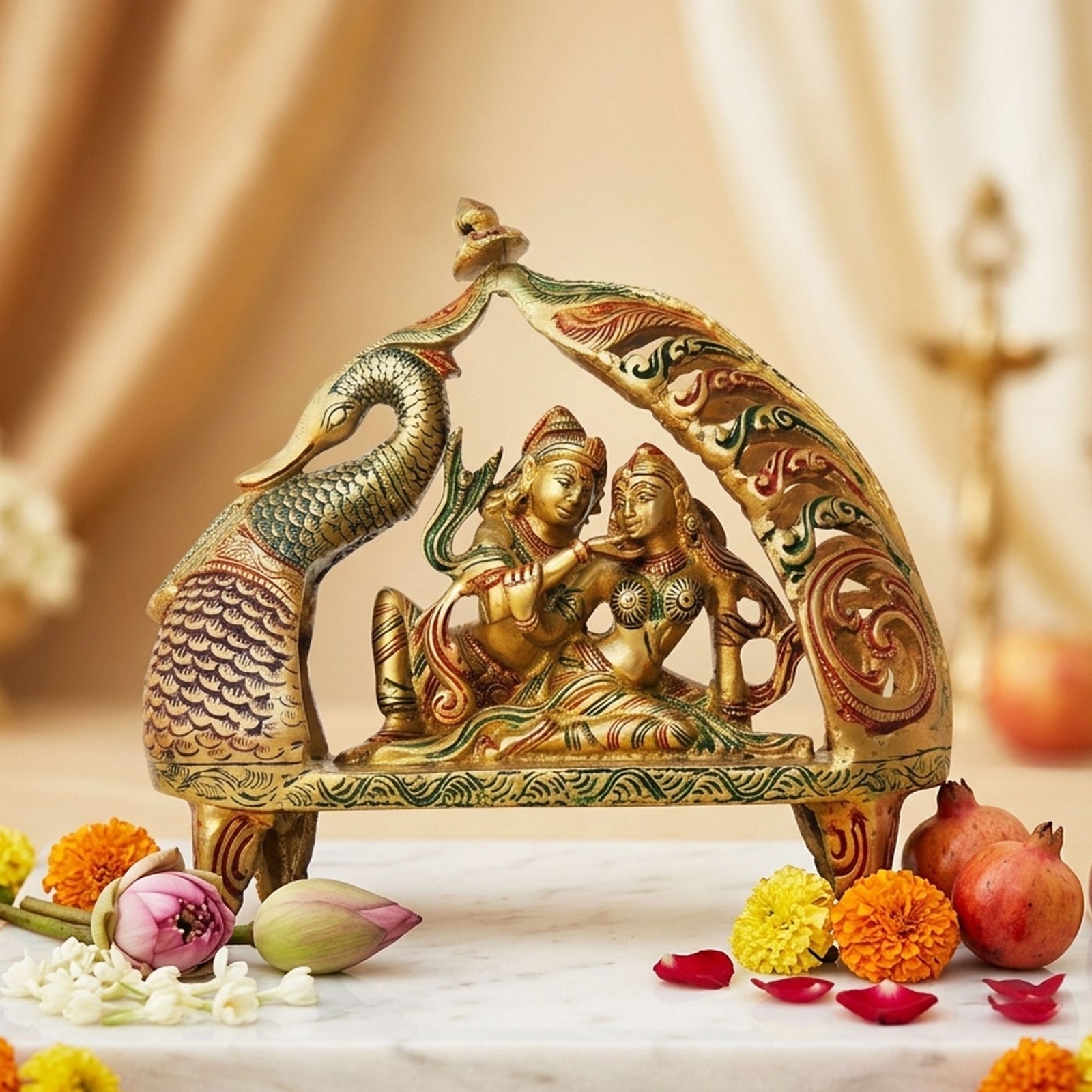 Brass Krishna — 9"