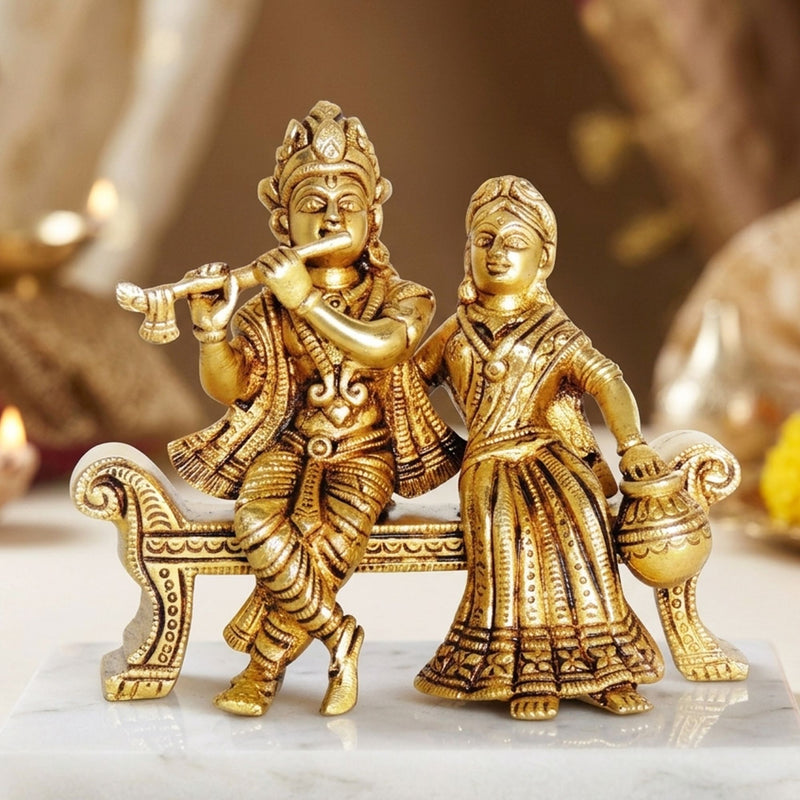 Brass Radha-Krishna — 4"