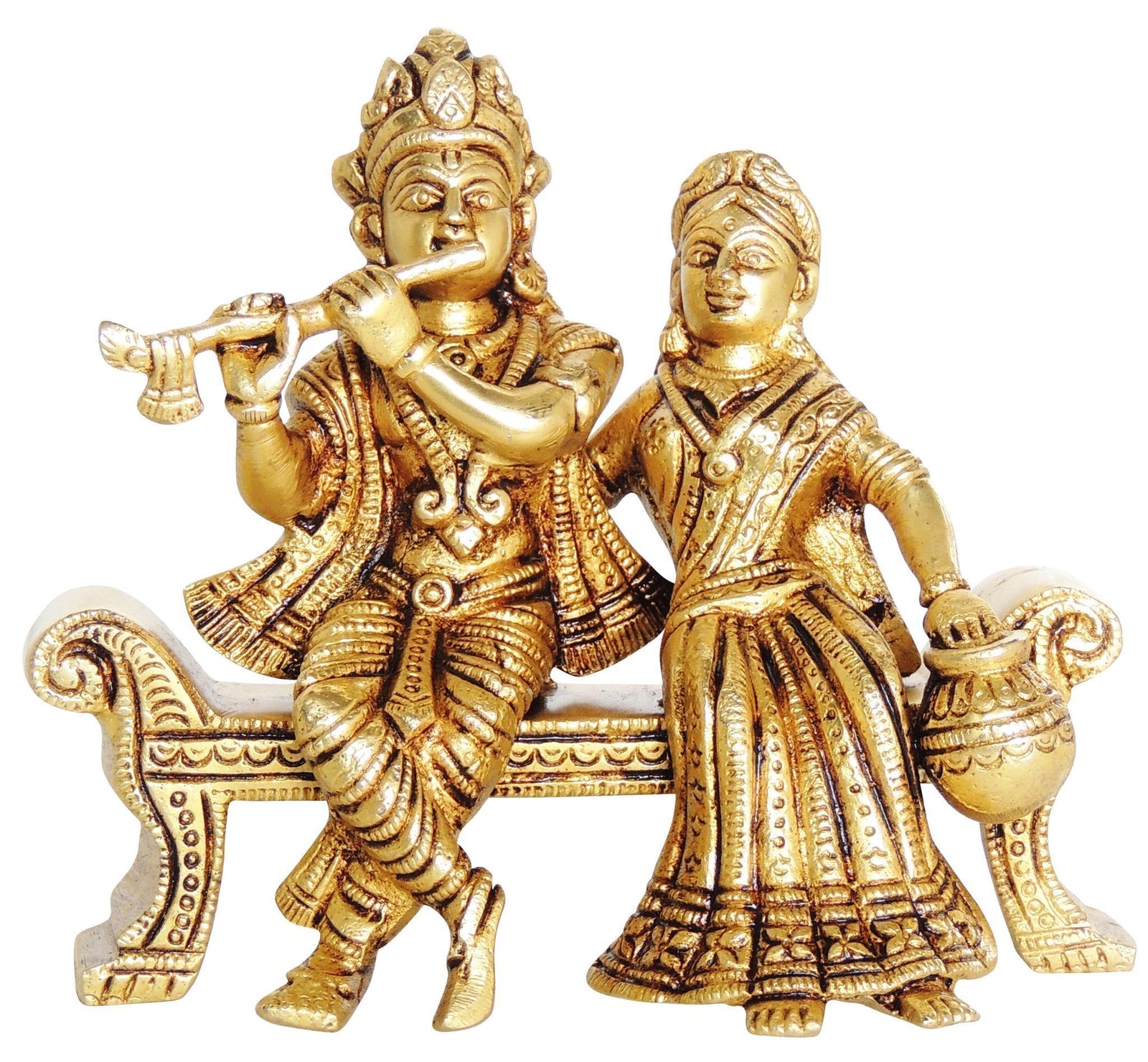 Brass Radha-Krishna — 4"