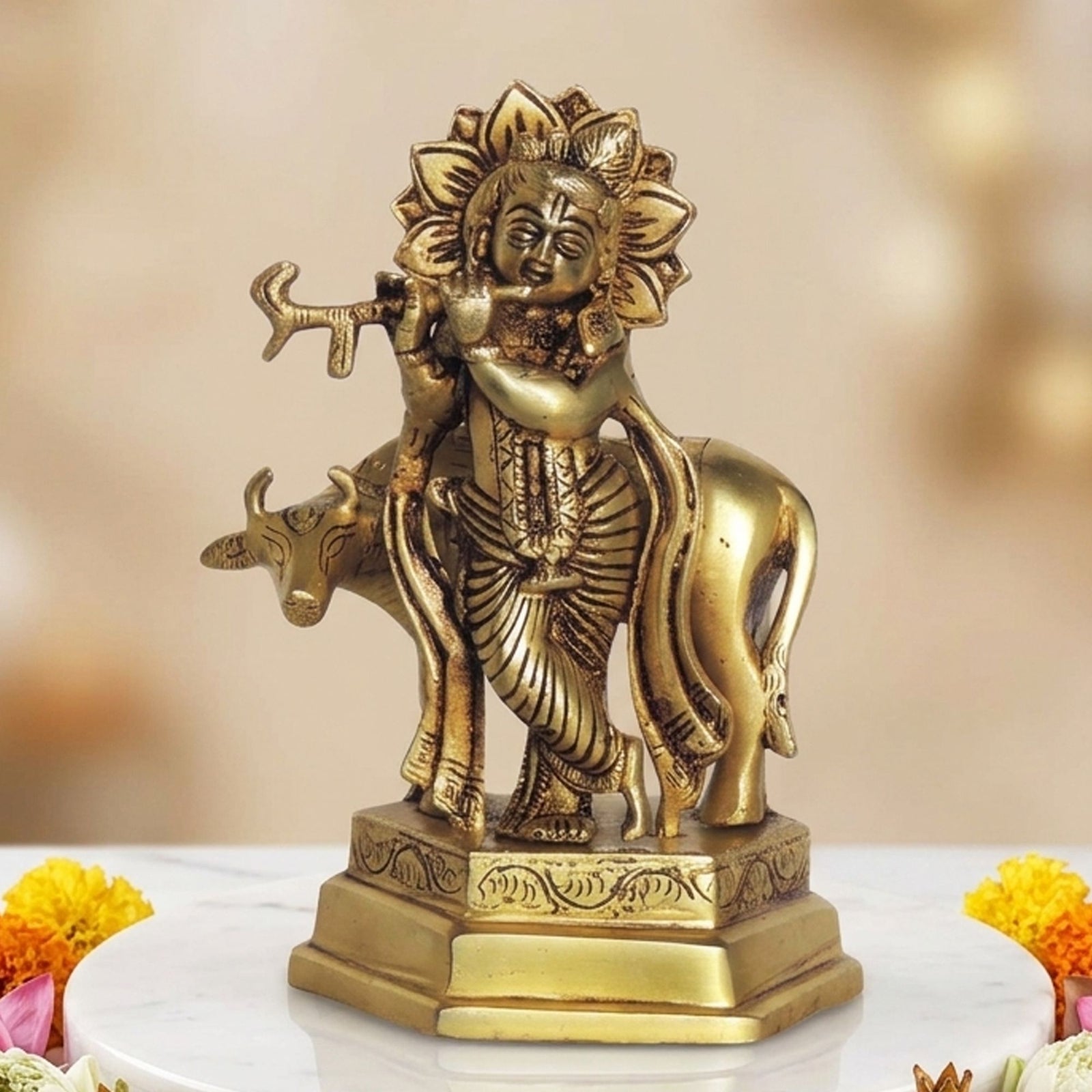 Brass Krishna — 6.6"