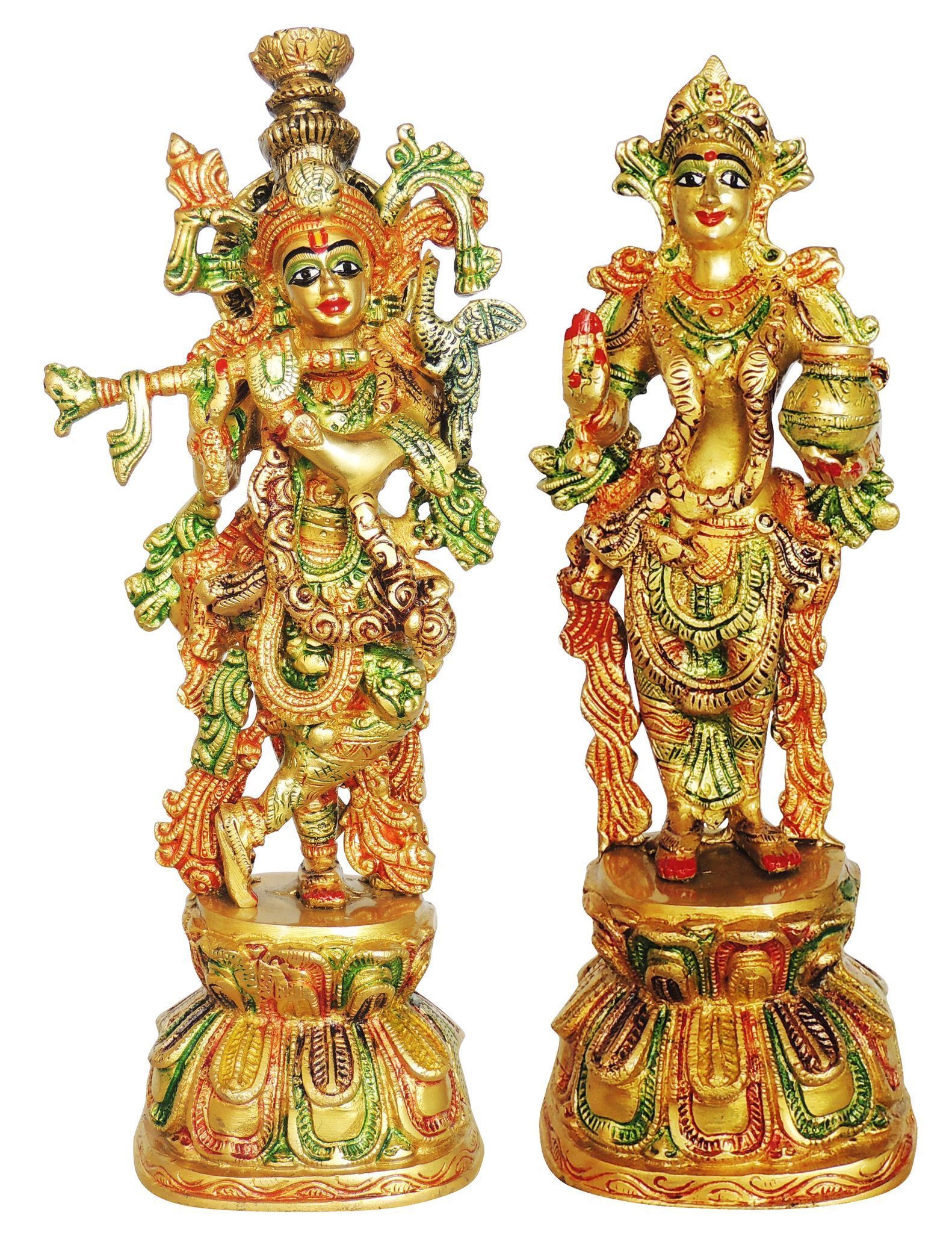 Brass Radha-Krishna