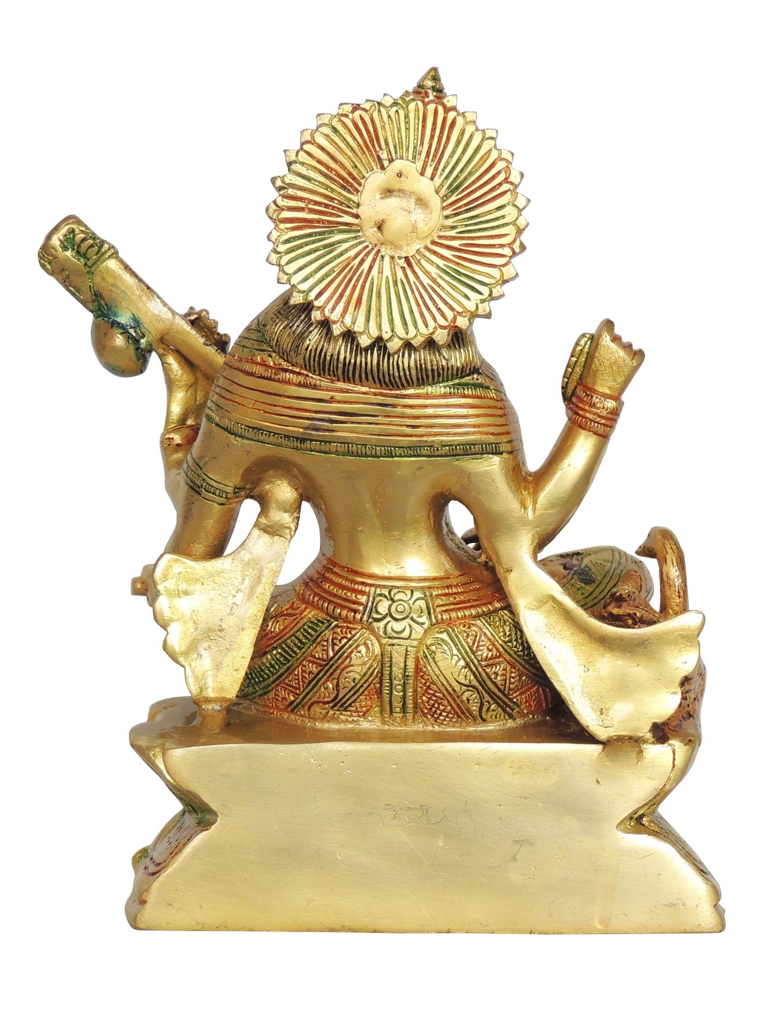 Brass Saraswati — 9"