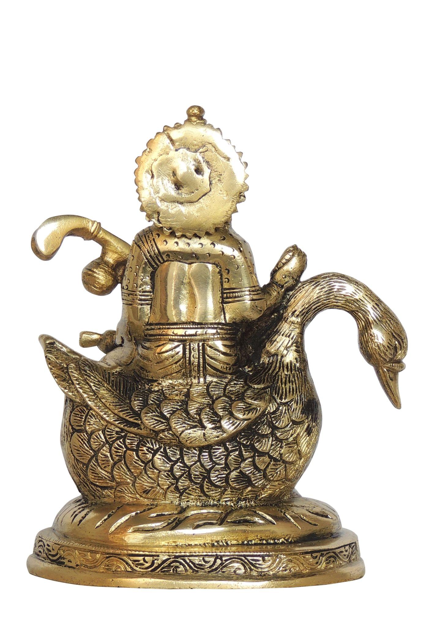 Brass Saraswati — 7"