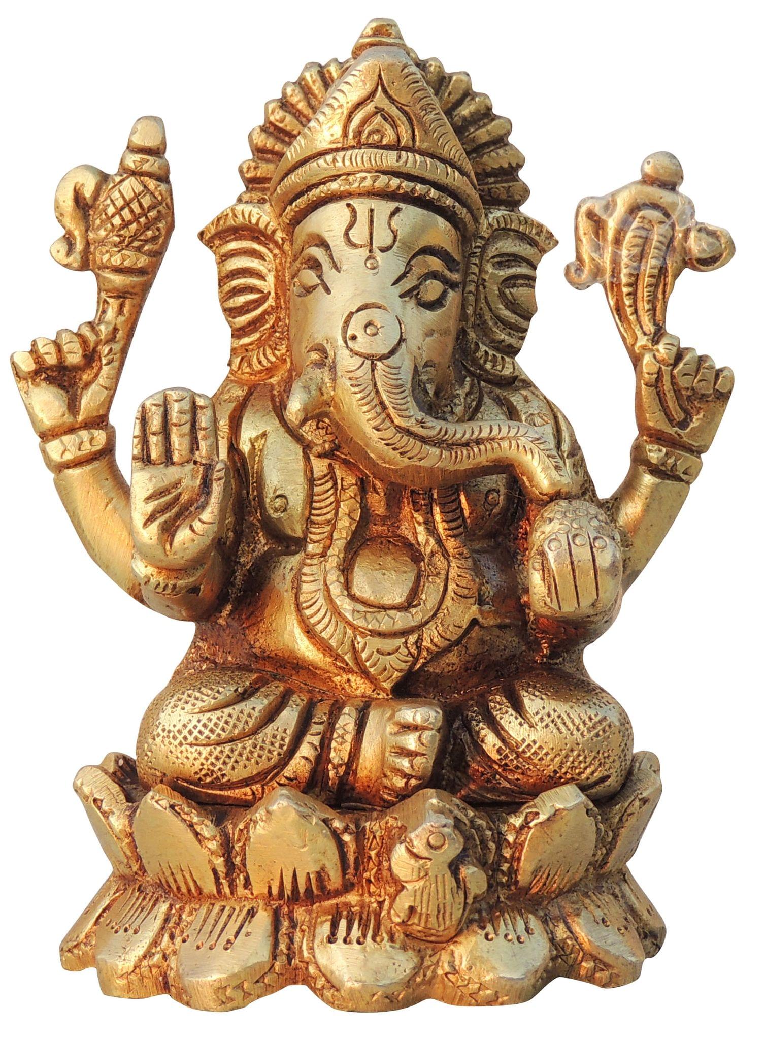 Brass Ganesh — 4"