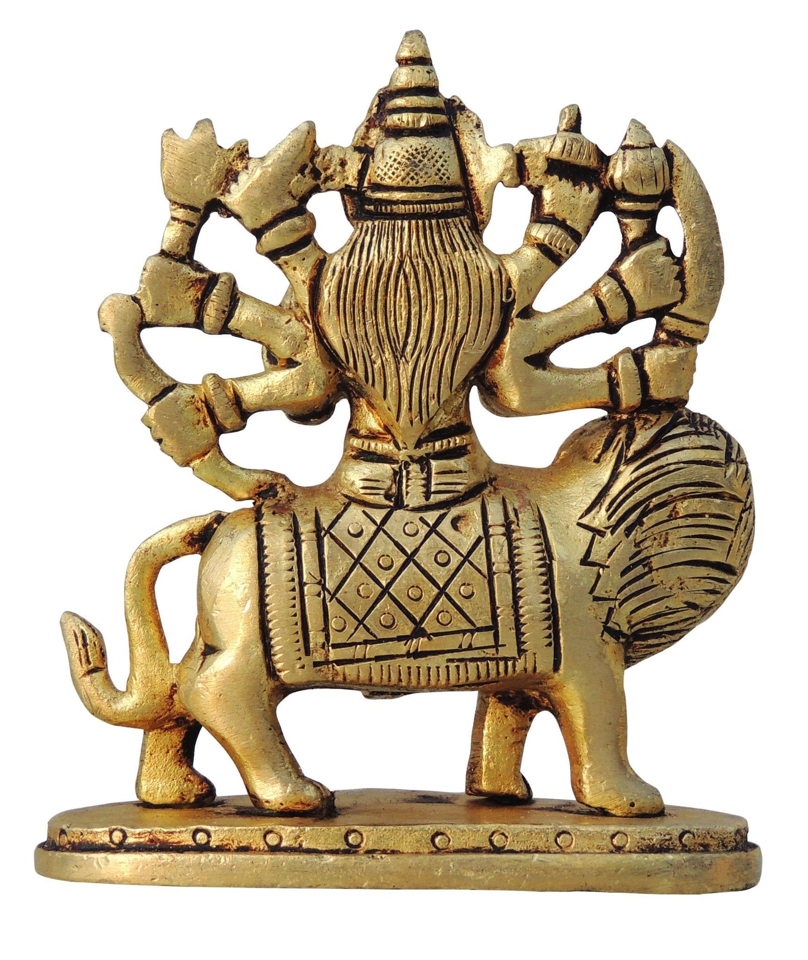 Brass Durga, Sitting — 3.5"