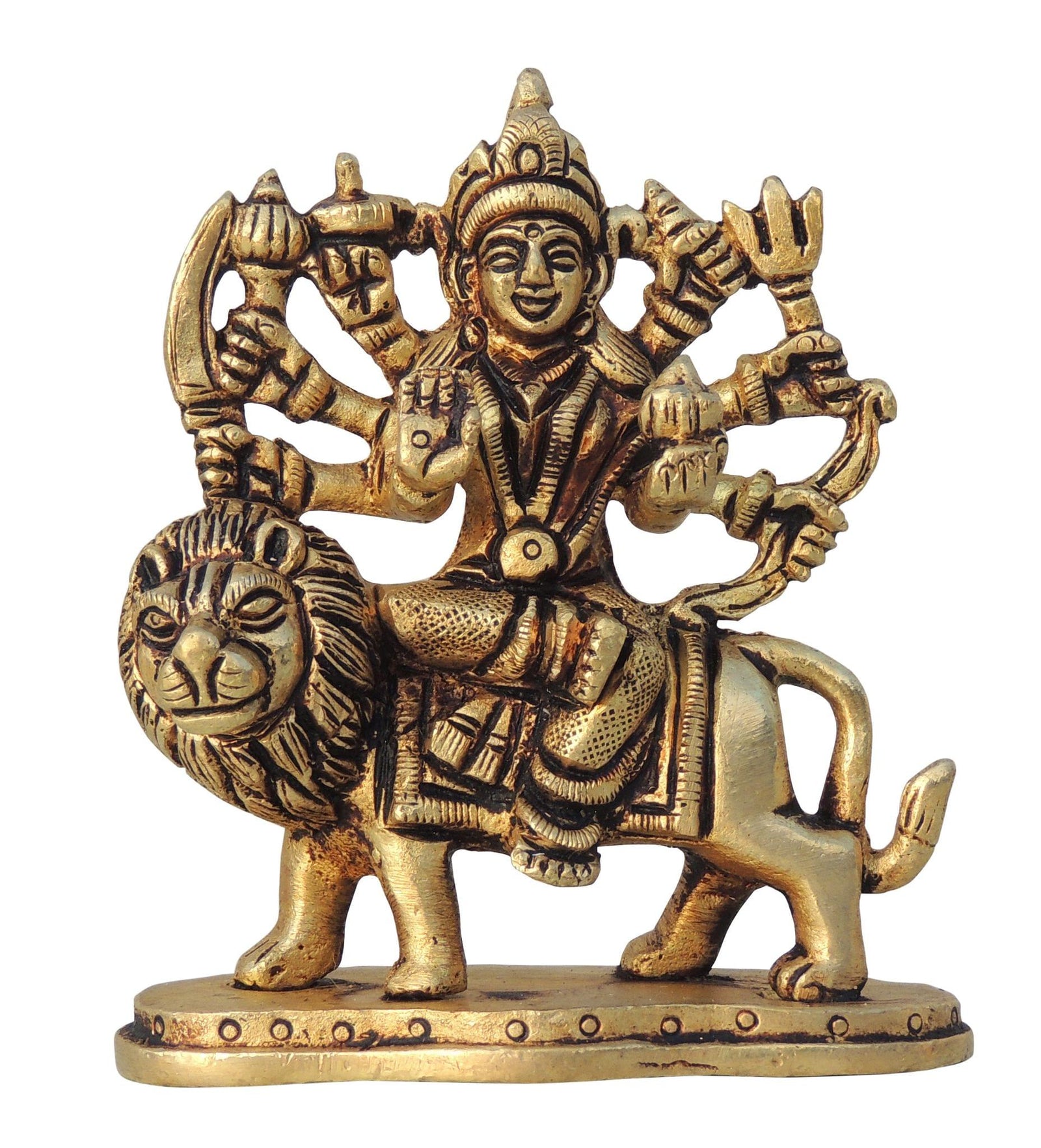 Brass Durga, Sitting — 3.5"
