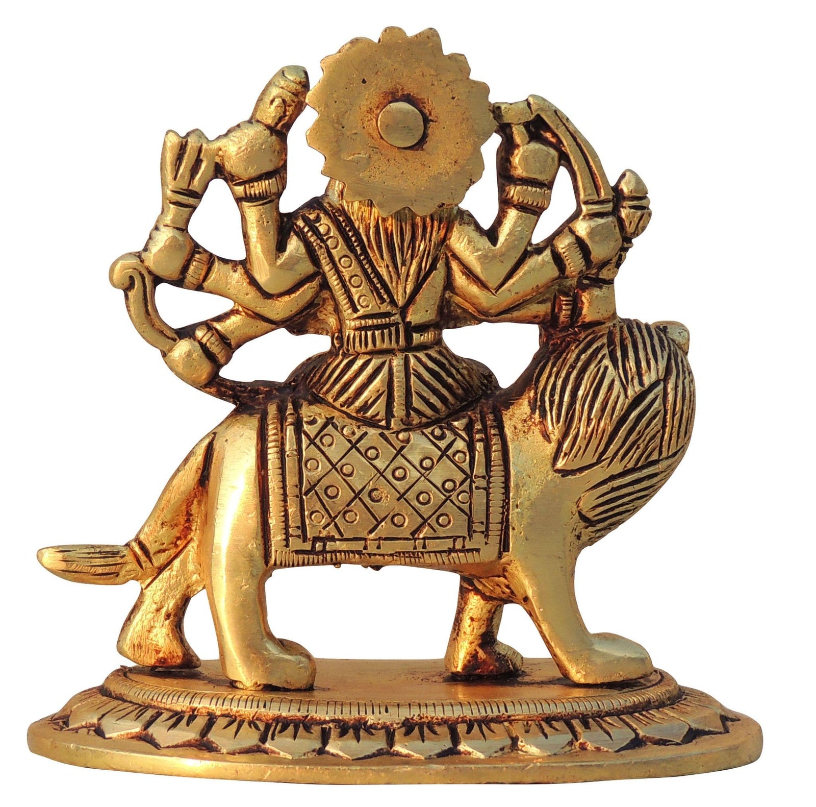 Brass Durga, Sitting — 4"