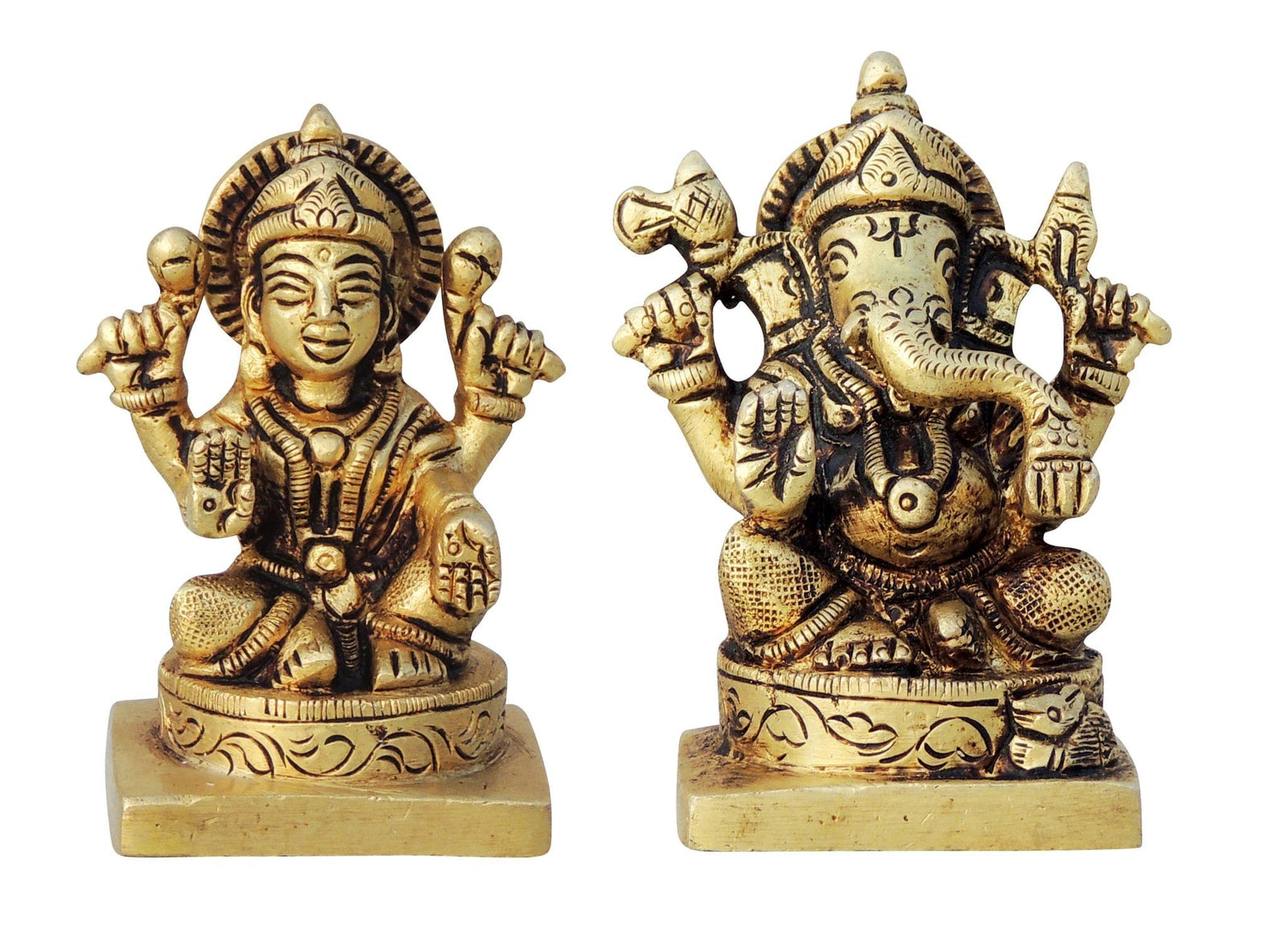 Brass Lakshmi-Ganesh Set — 3"