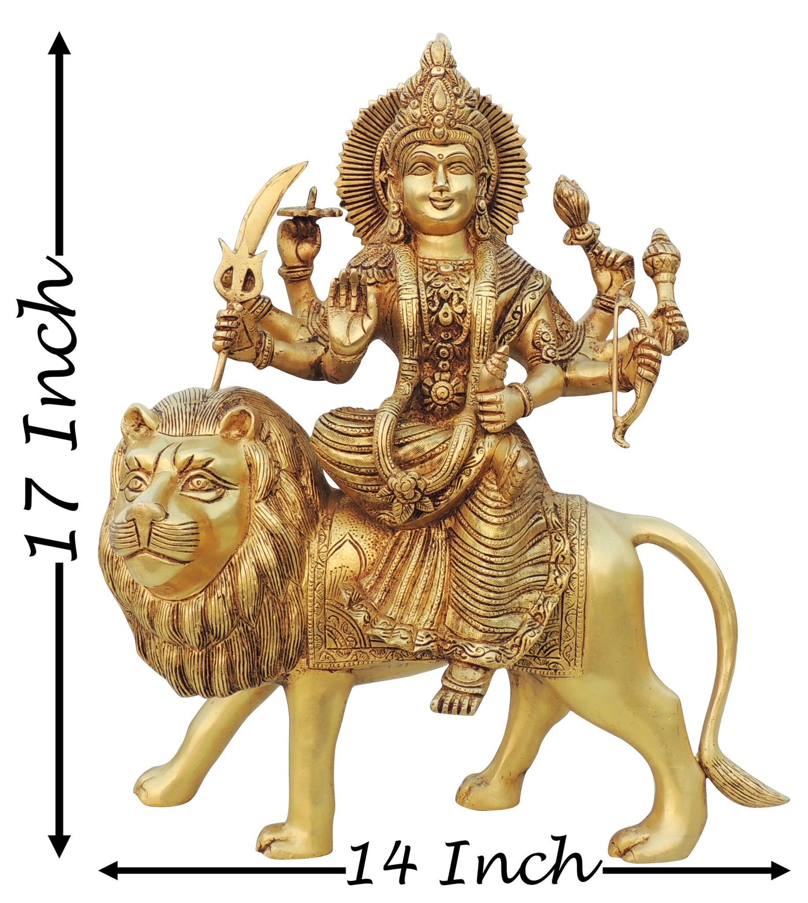 Brass Durga, Sitting — 17"