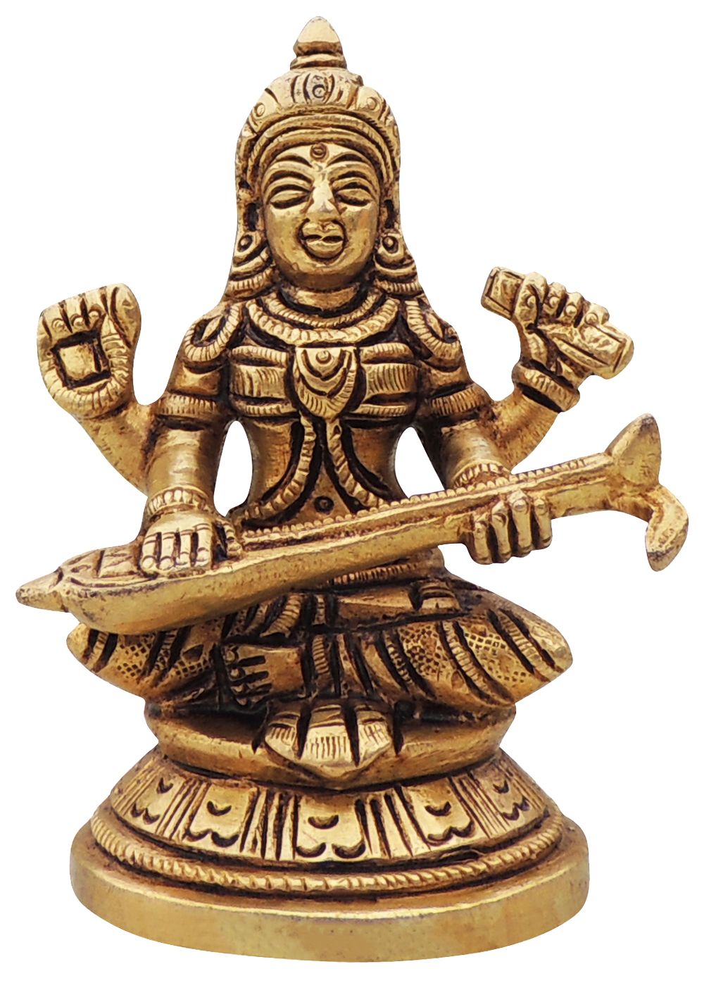 Brass Saraswati — 3.5"