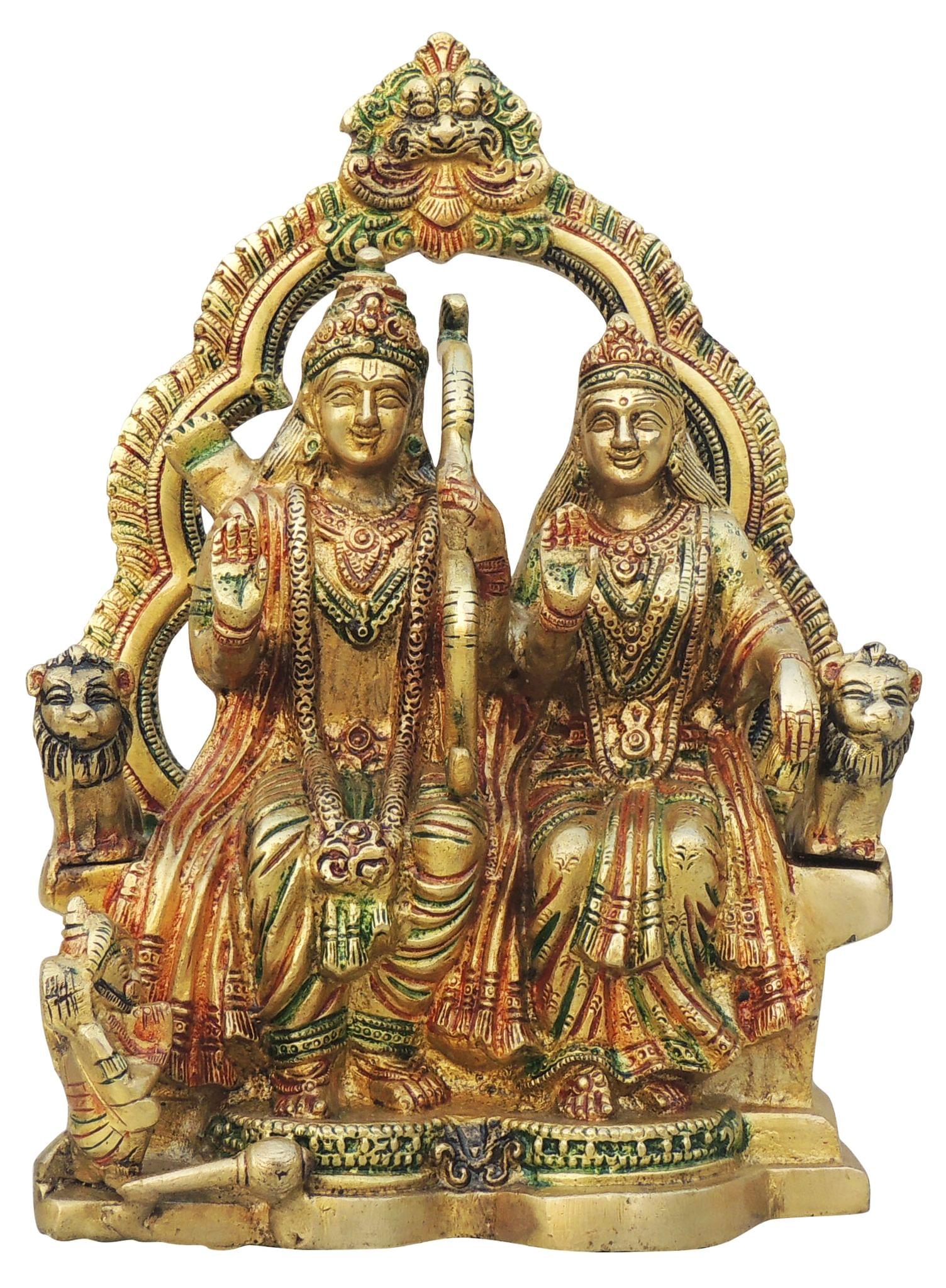 Brass Ram, Sitting — 10"