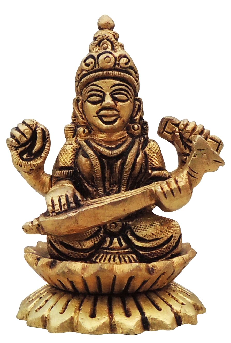 Brass Saraswati — 3"