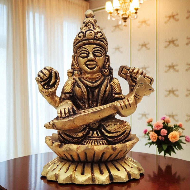 Brass Saraswati — 3"