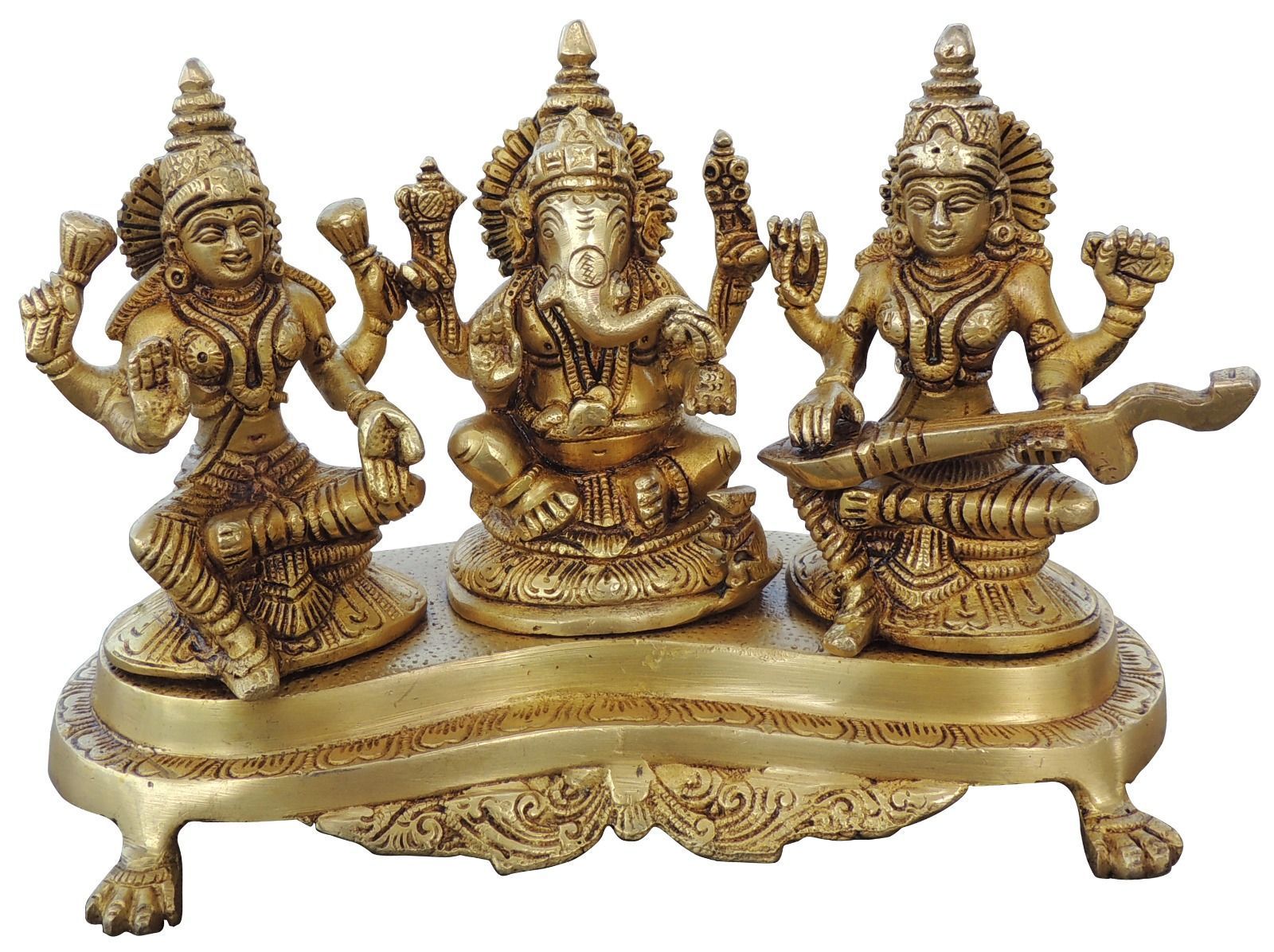 Brass Lakshmi-Ganesh Set — 6.2"