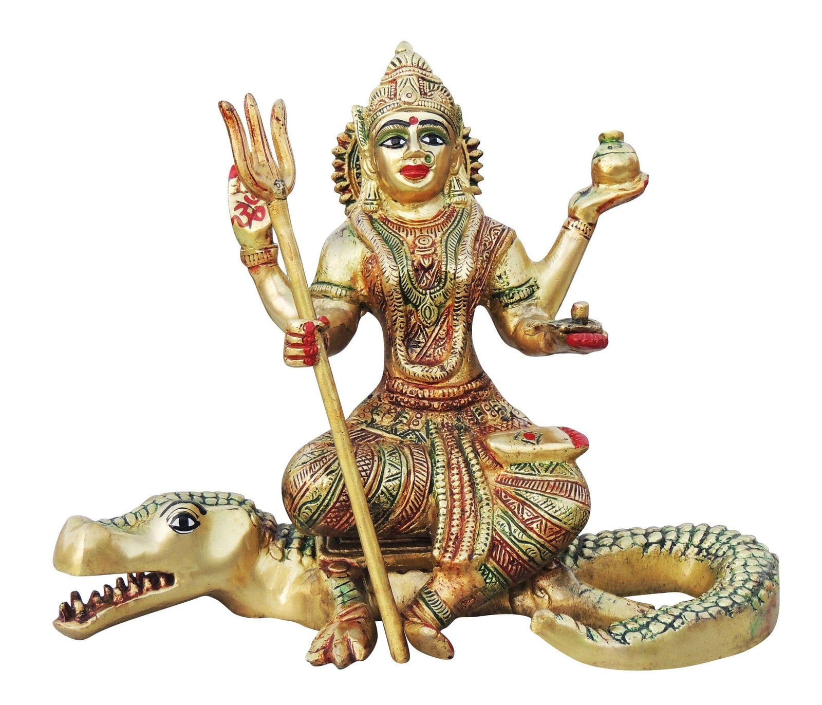Brass Ganga Devi — 8.5"