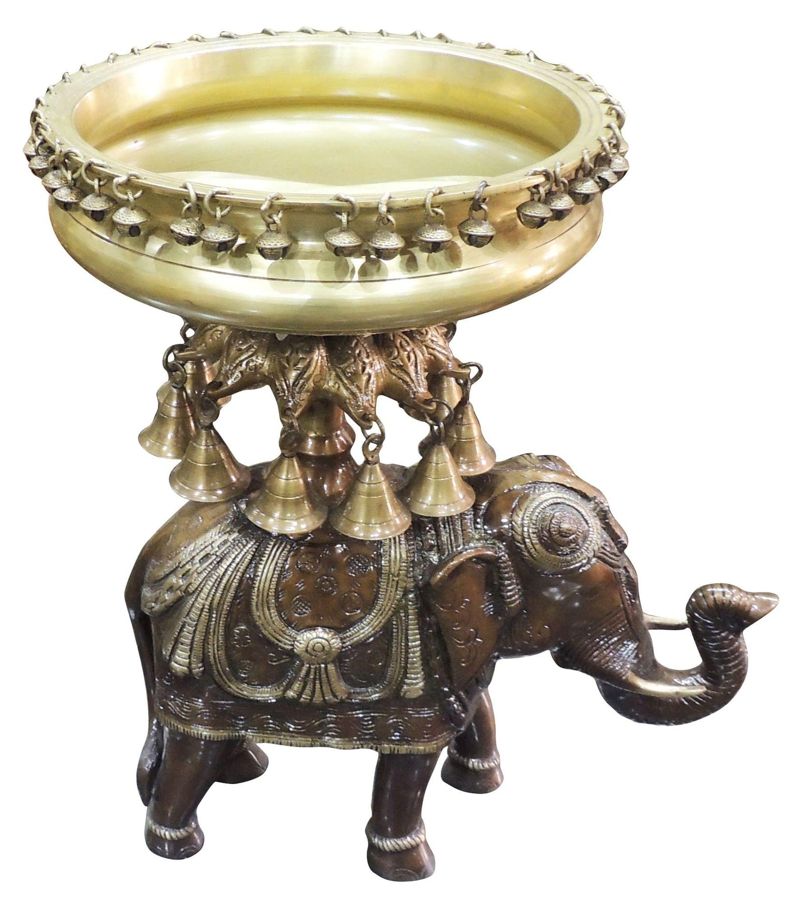 Brass Elephant Urli for /Event Decor — 20.4"