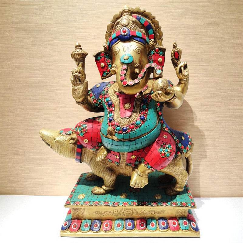 Brass Ganesh, Sitting — 18"