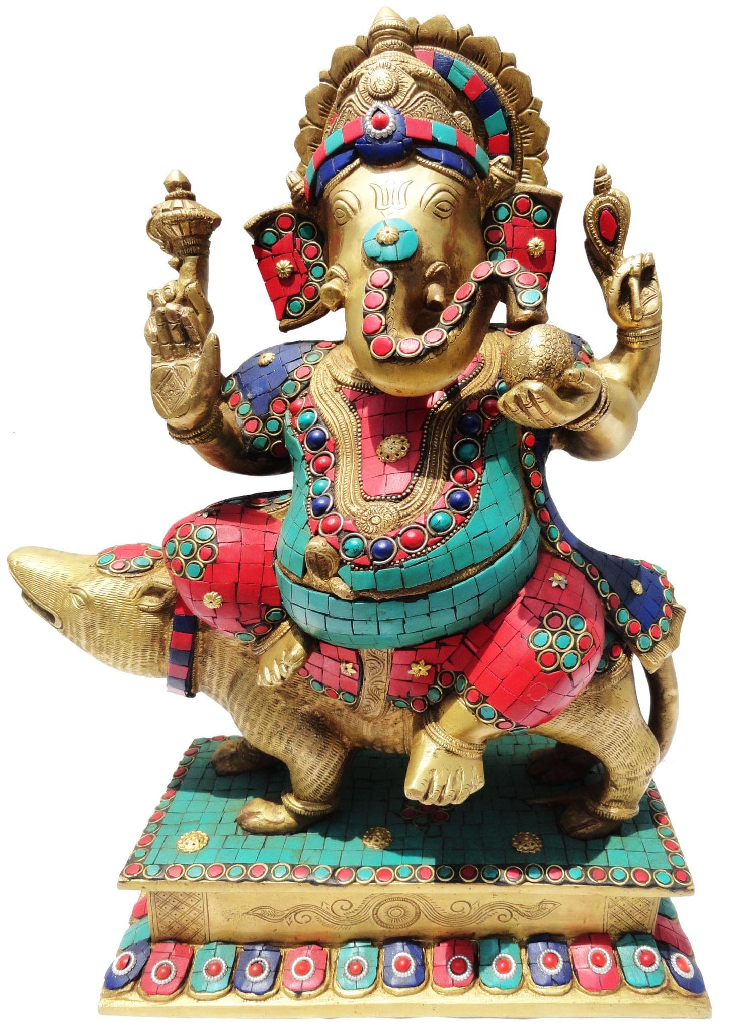 Brass Ganesh, Sitting — 18"