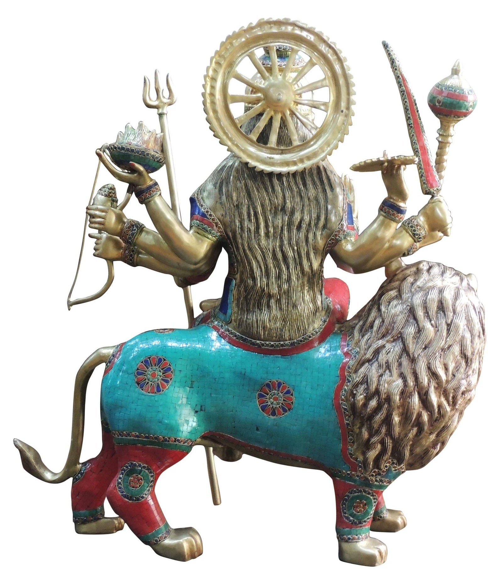 Brass Durga, Sitting — 35"