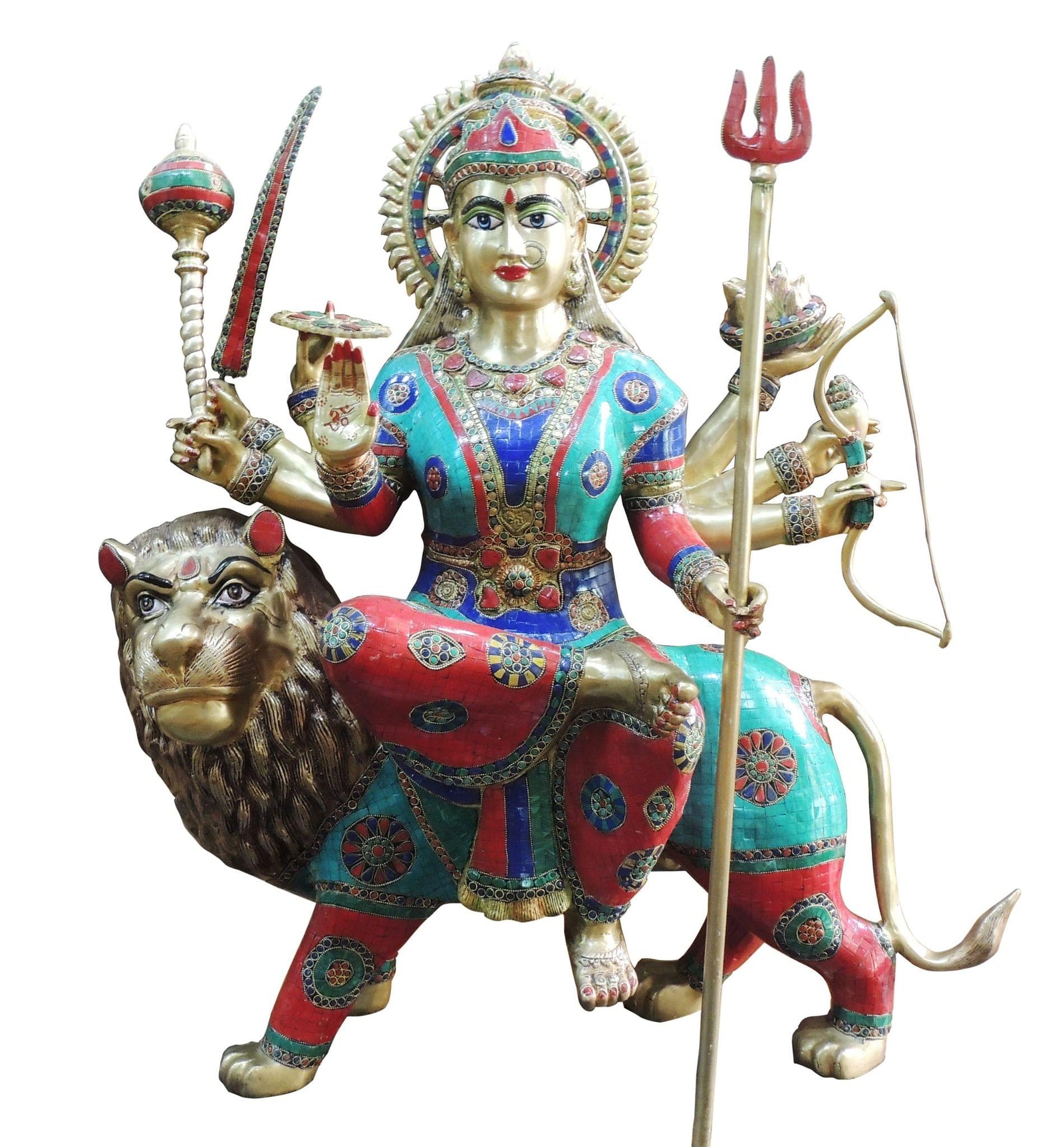 Brass Durga, Sitting — 35"