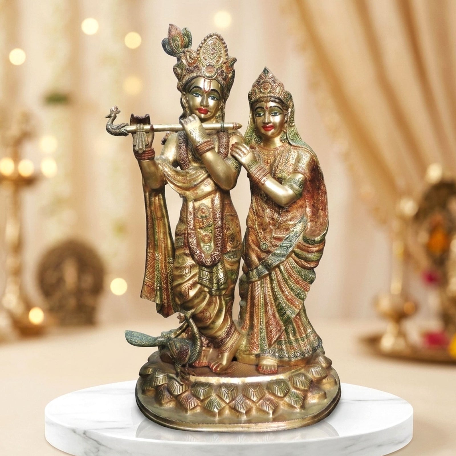 Brass Radha-Krishna — 29"