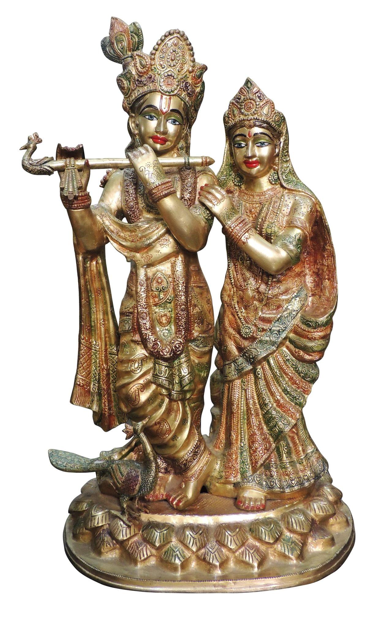 Brass Radha-Krishna — 29"