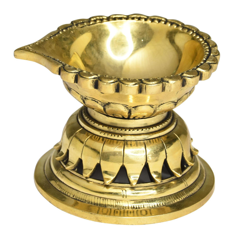 Brass Table Decor Stand Deepak, Oil Lamp — 3"