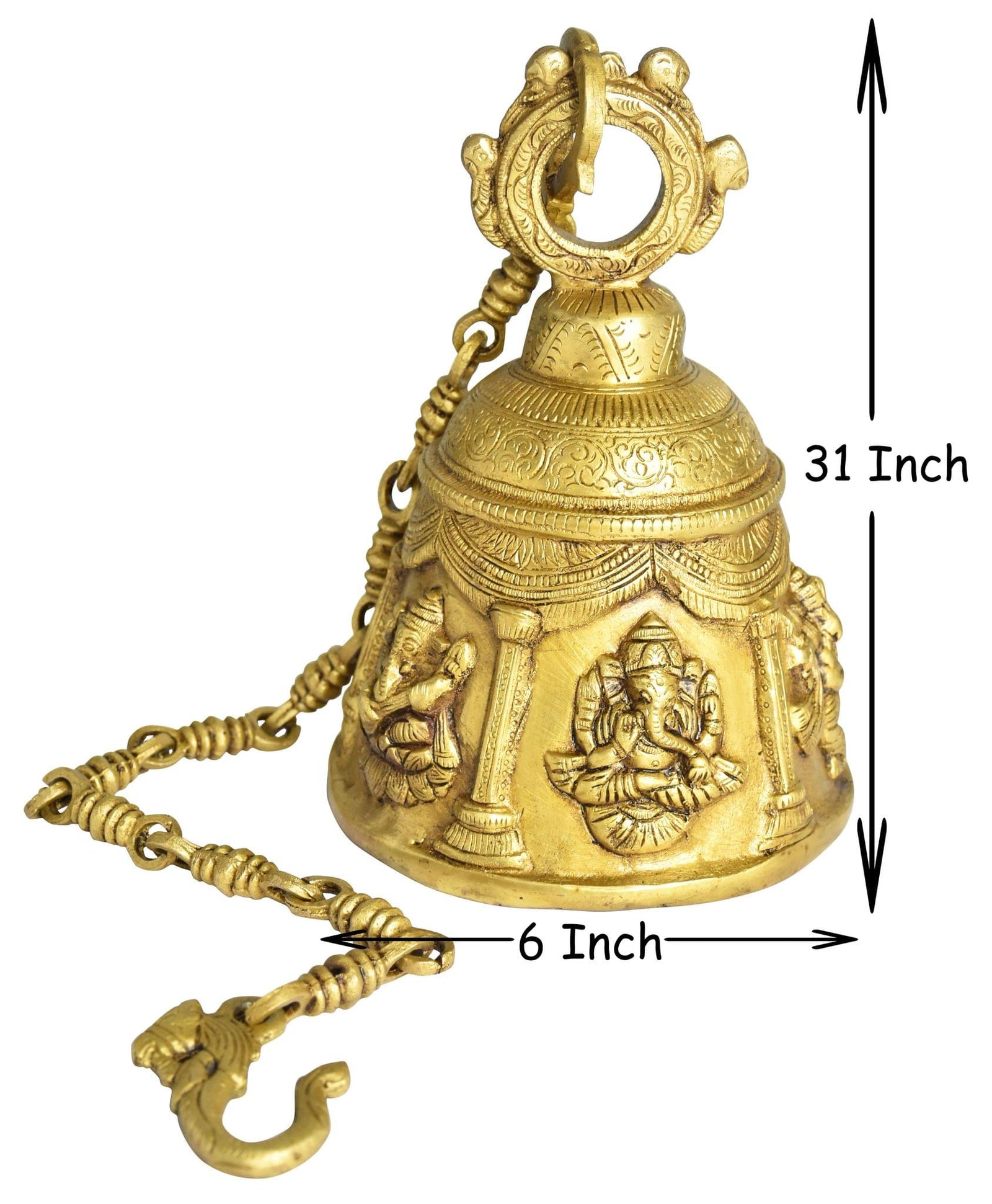 Brass Wall Temple Bell — 31"
