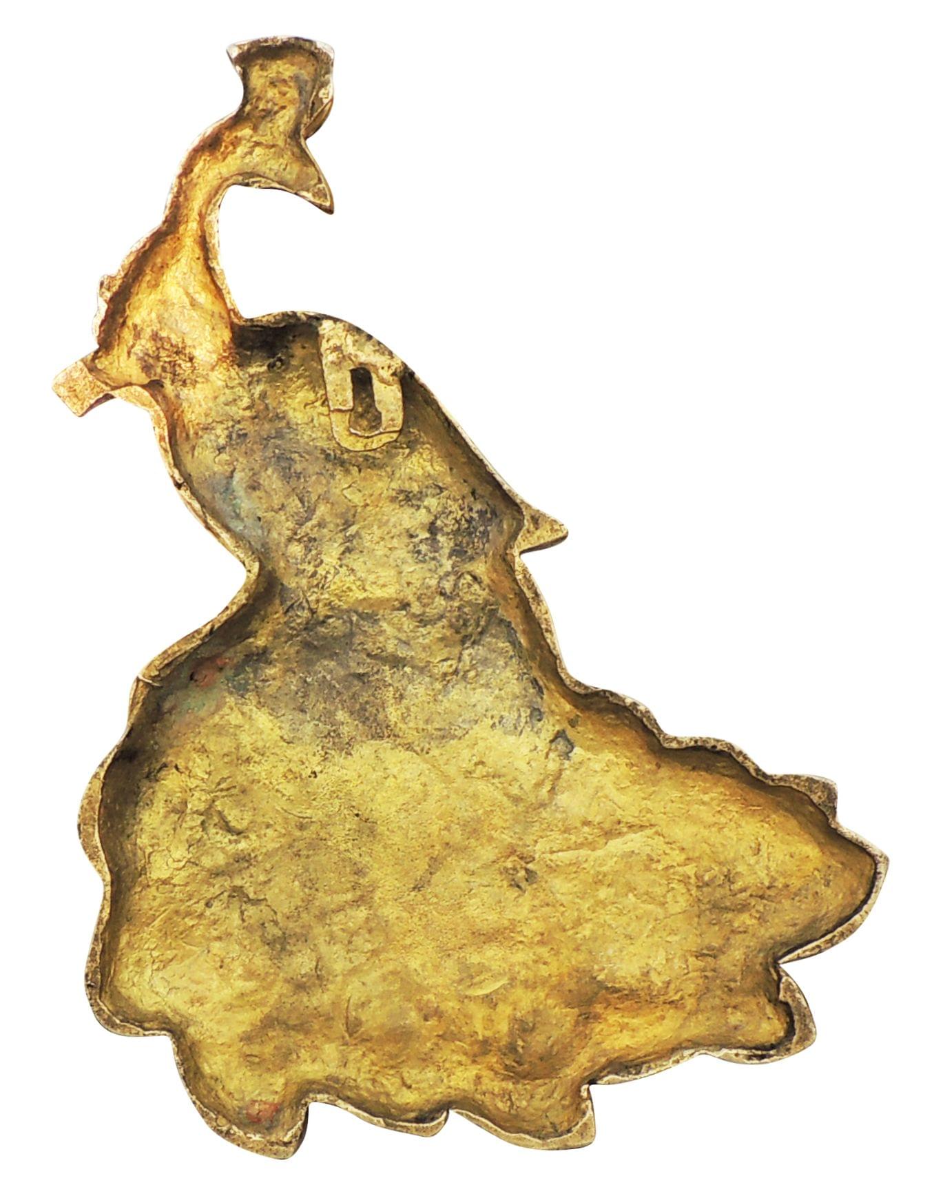 Brass Wall , Wall Decor Peacock — 14"