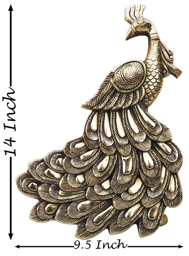 Brass Wall , Wall Decor Peacock — 14"