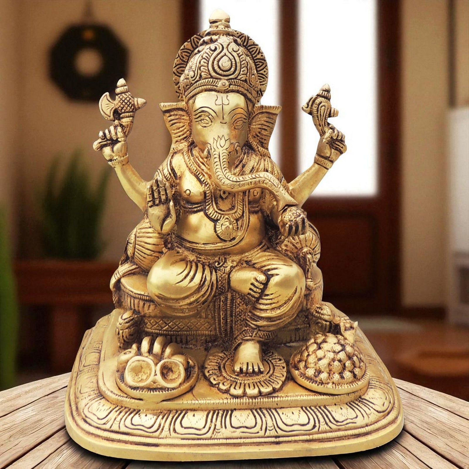 Brass Ganesh — 9.5"