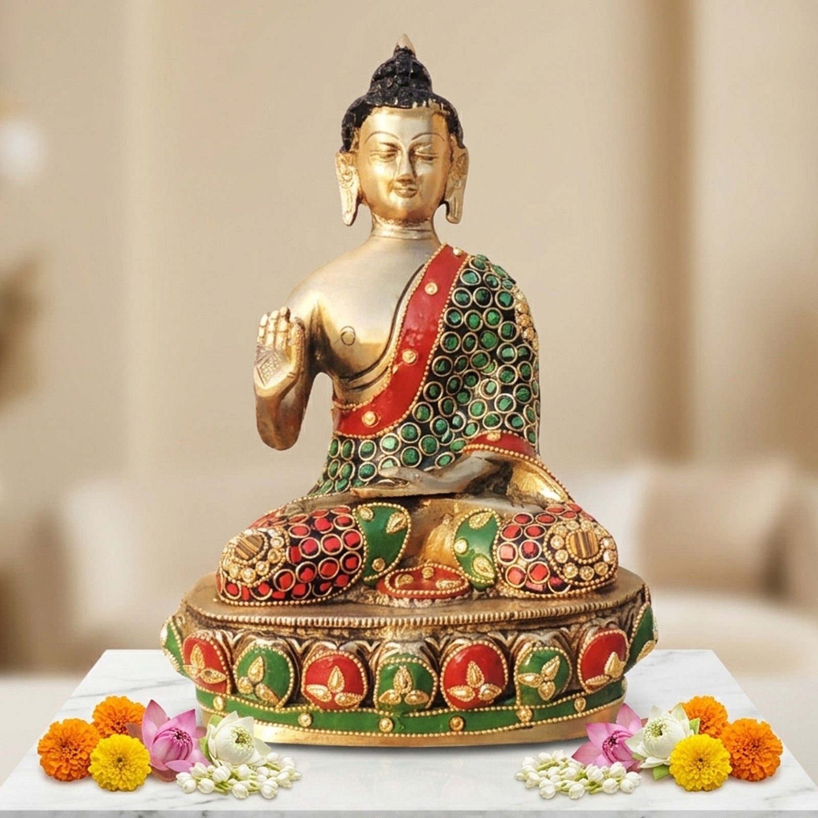 Brass Buddha — 9.5"