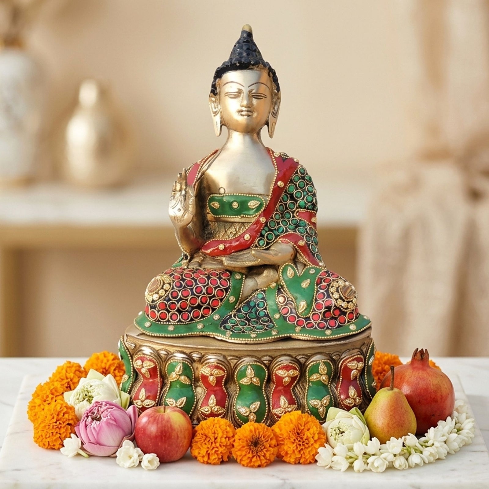 Brass Buddha — 11.5"
