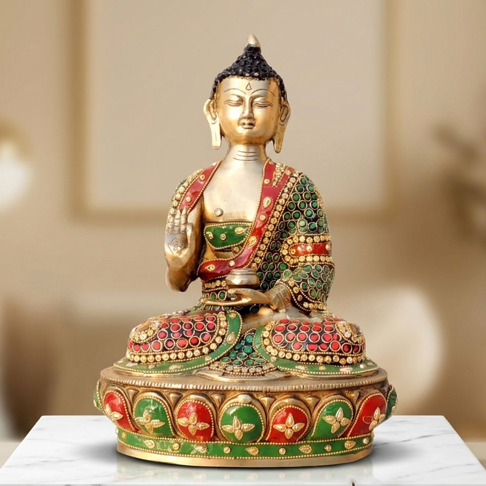 Brass Buddha — 12"