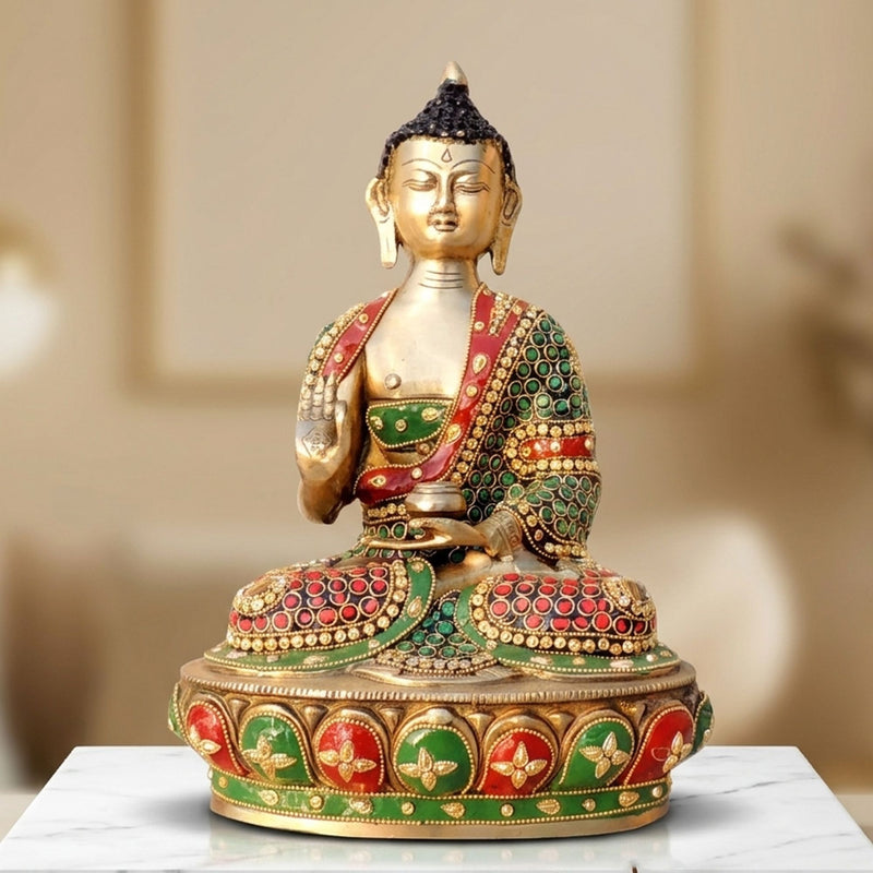 Brass Buddha — 12"