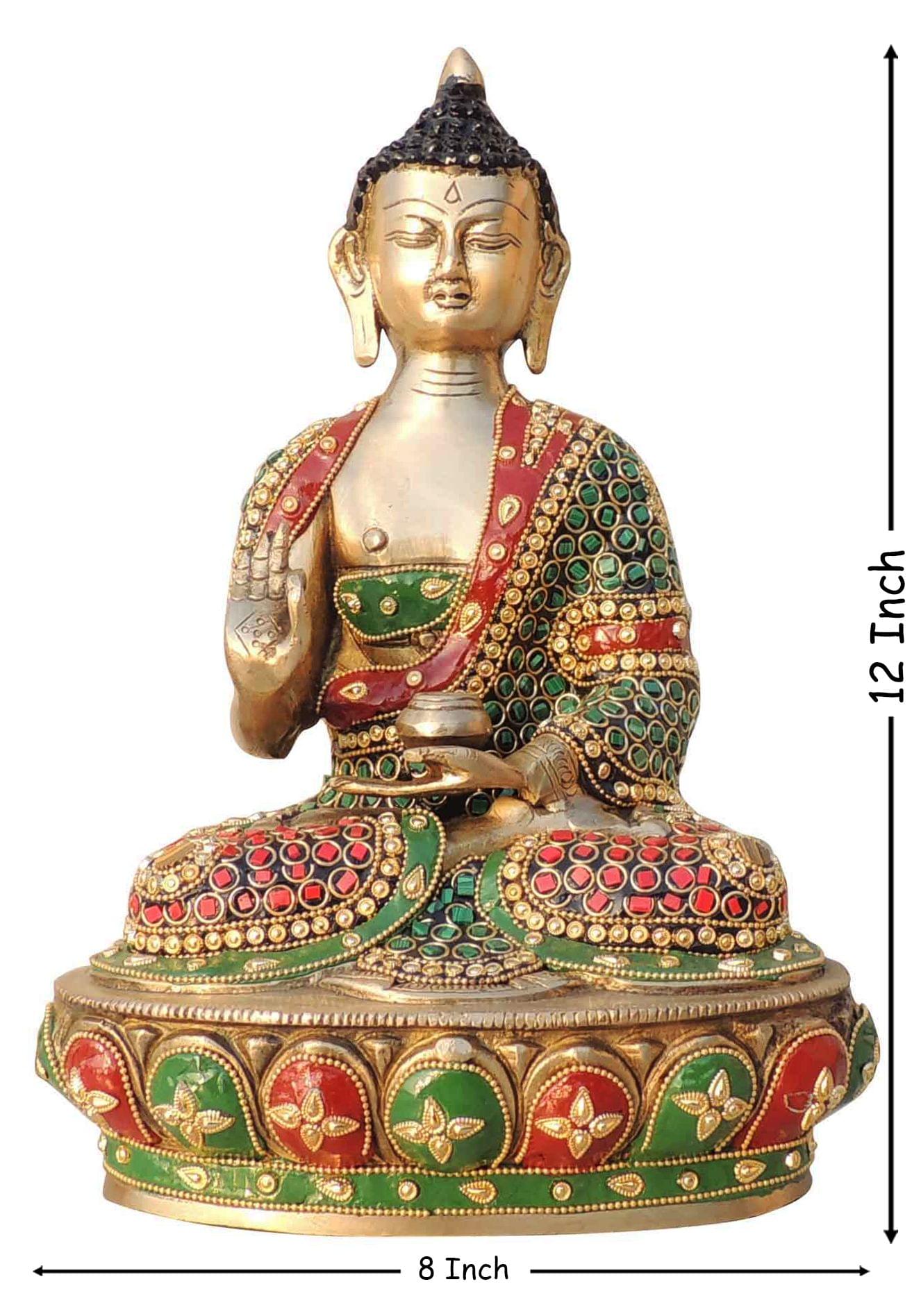 Brass Buddha — 12"