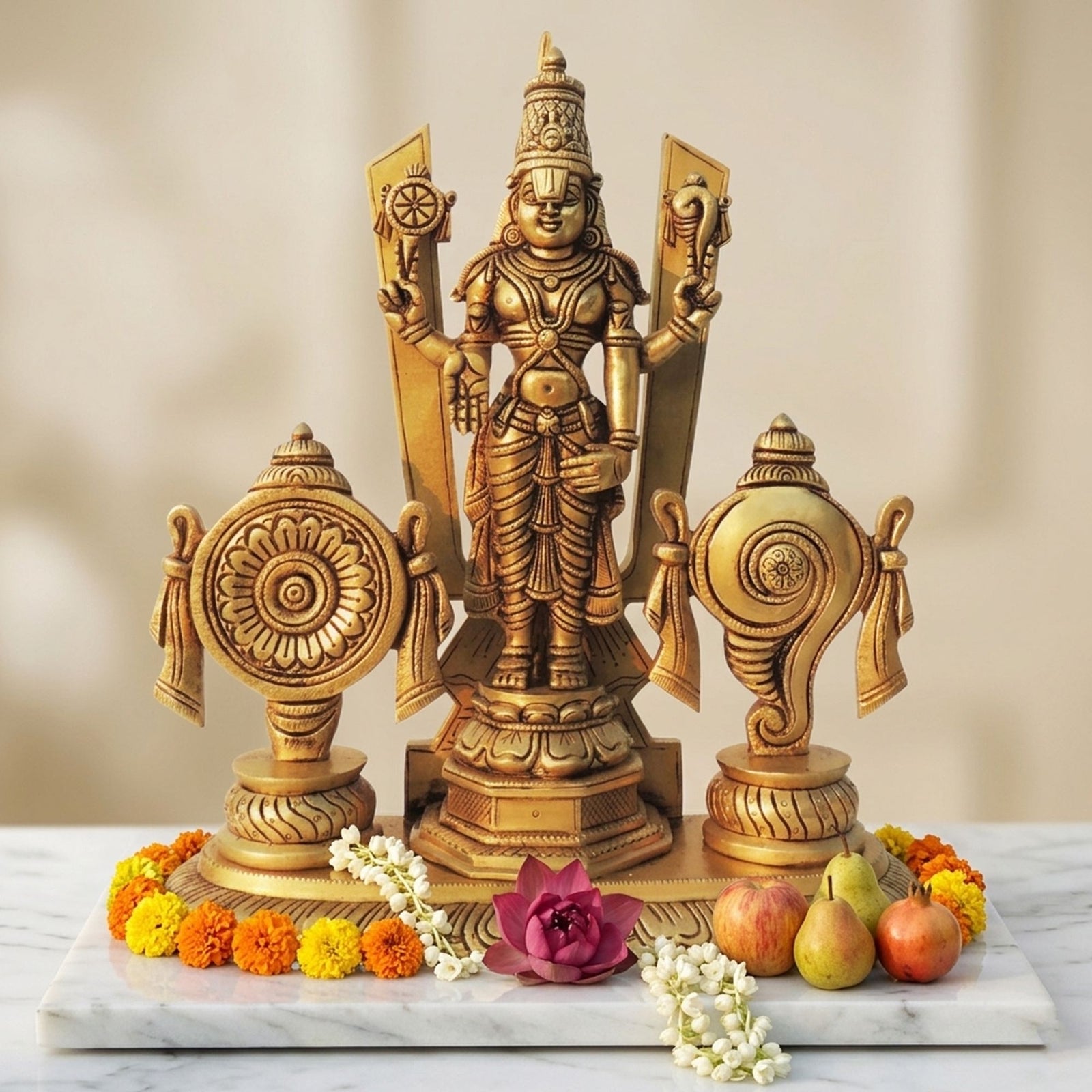 Brass Shank Chakra Trishul Bala — 13"