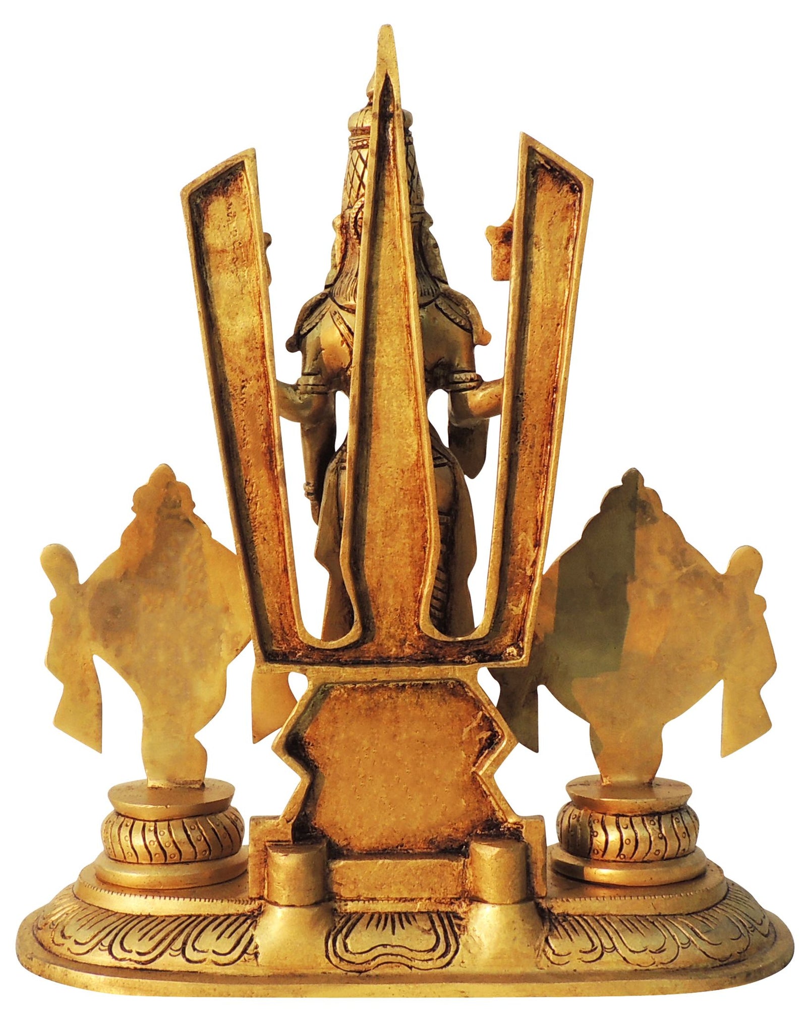 Brass Shank Chakra Trishul Bala — 13"