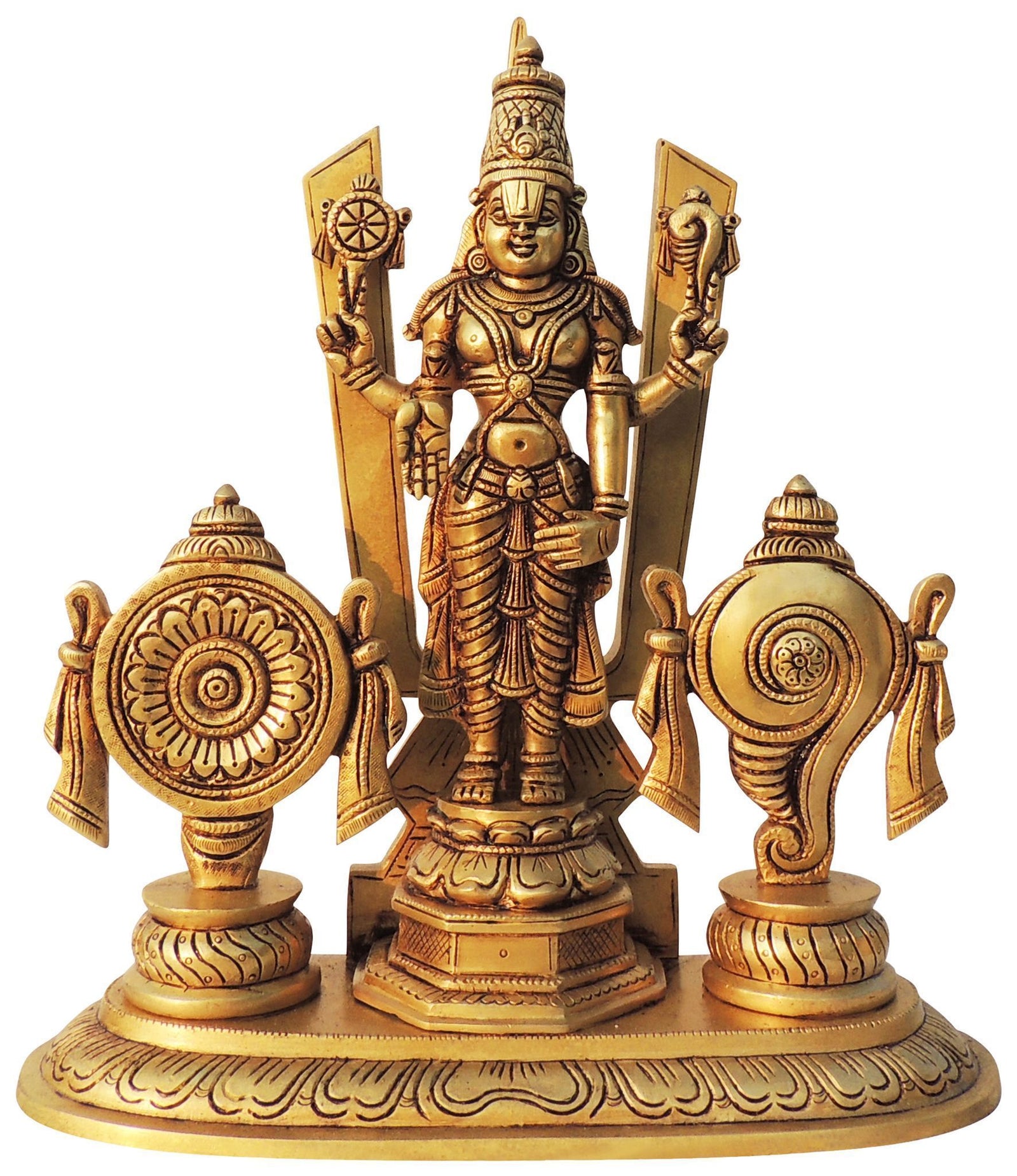 Brass Shank Chakra Trishul Bala — 13"